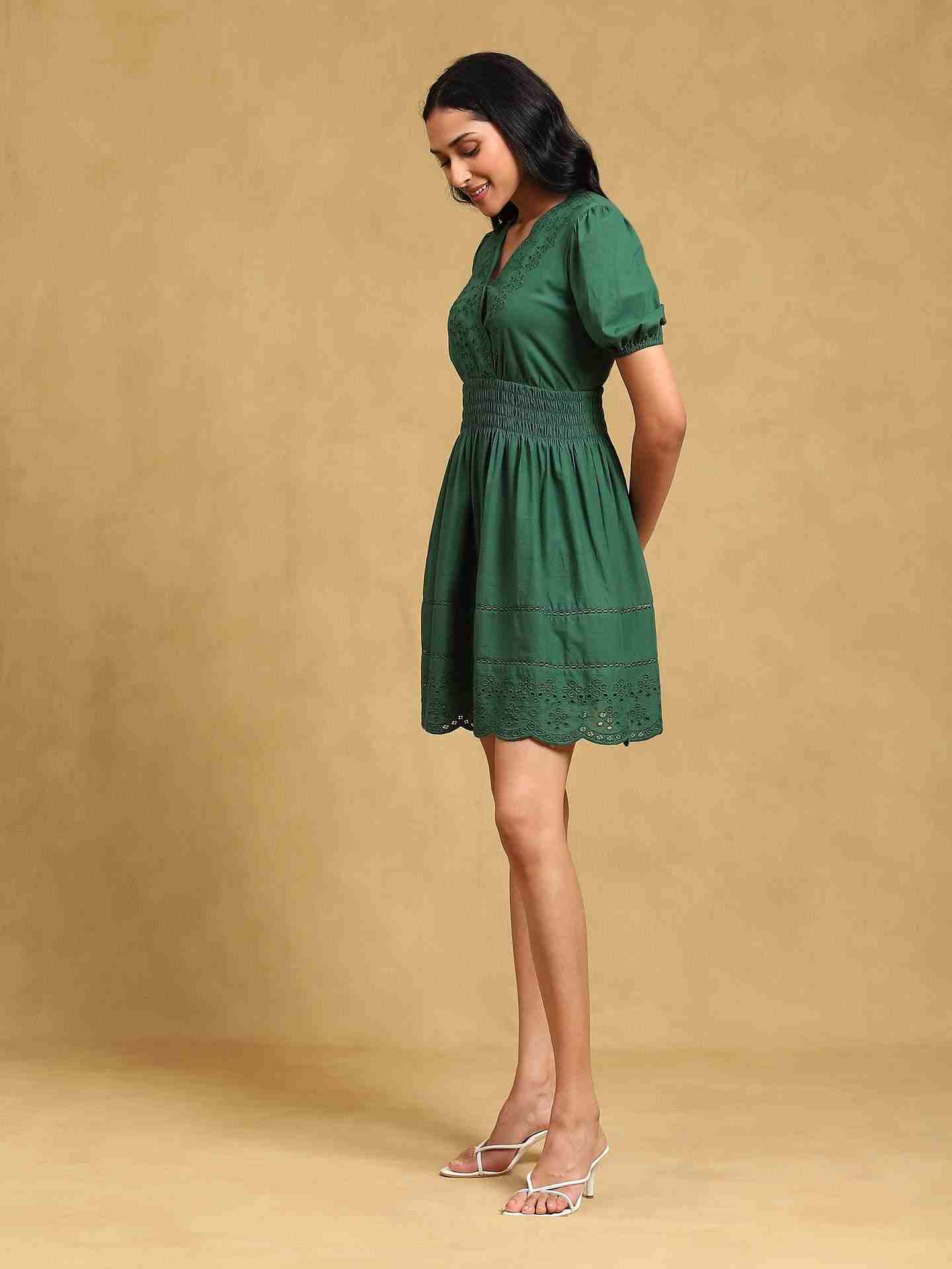 Emerald Ukiyo Skater Dress