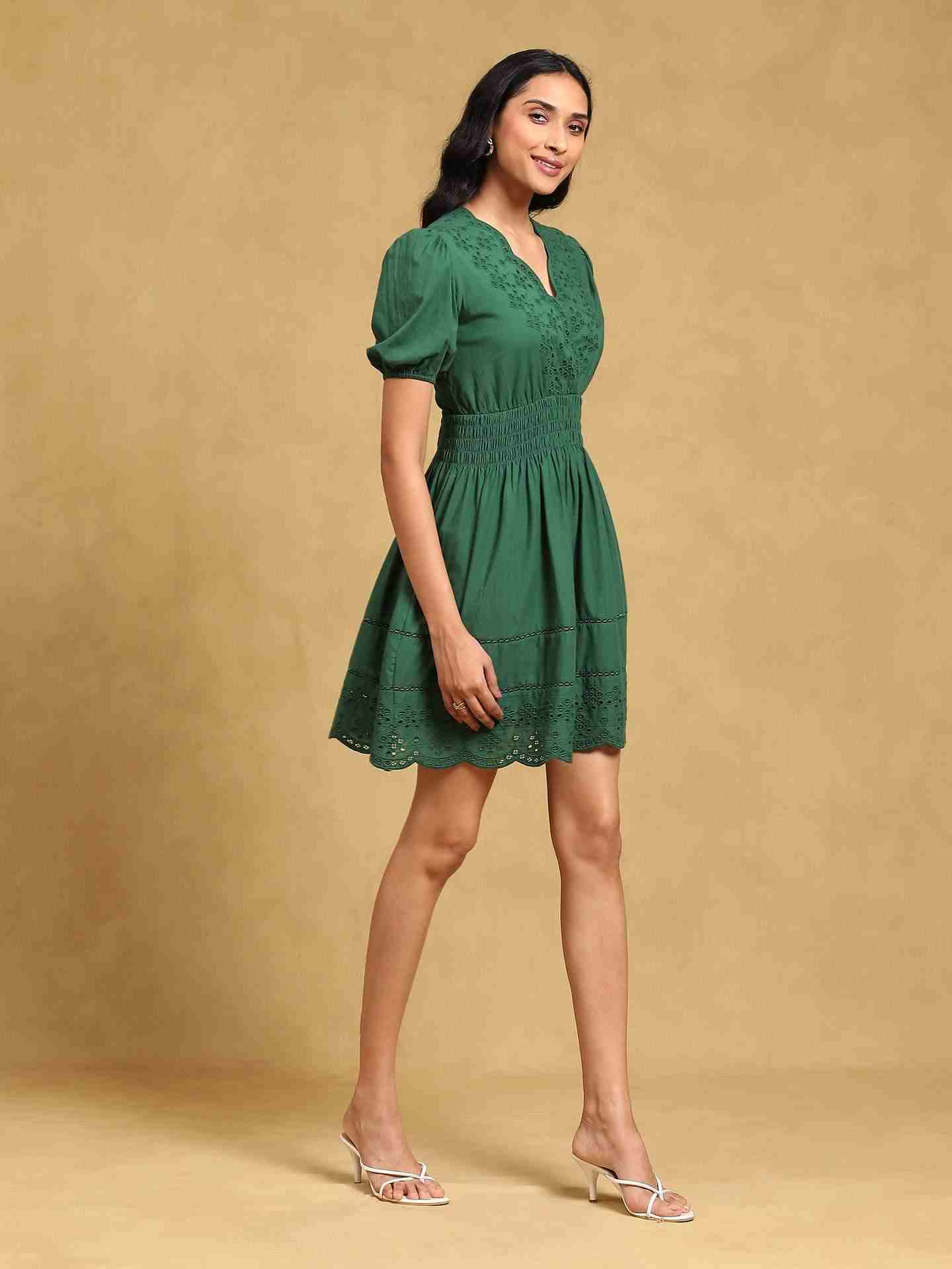 Emerald Ukiyo Skater Dress