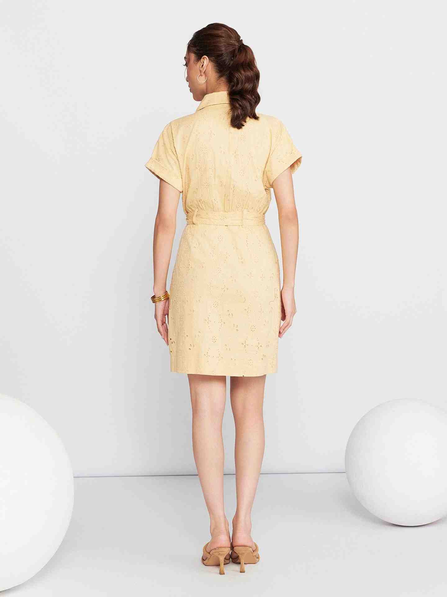Ecru Fashion Flair Short Dress