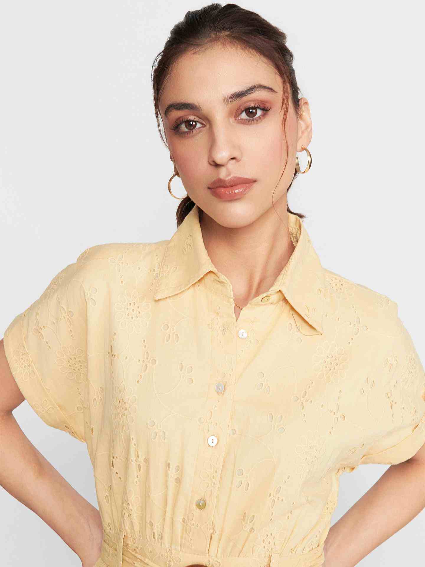 Ecru Fashion Flair Short Dress