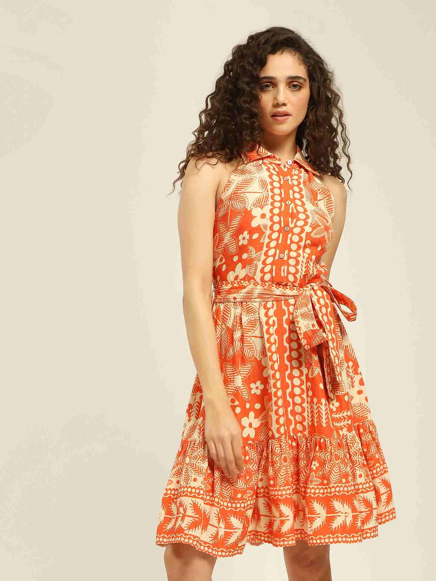 Orange Arlene Short Dress