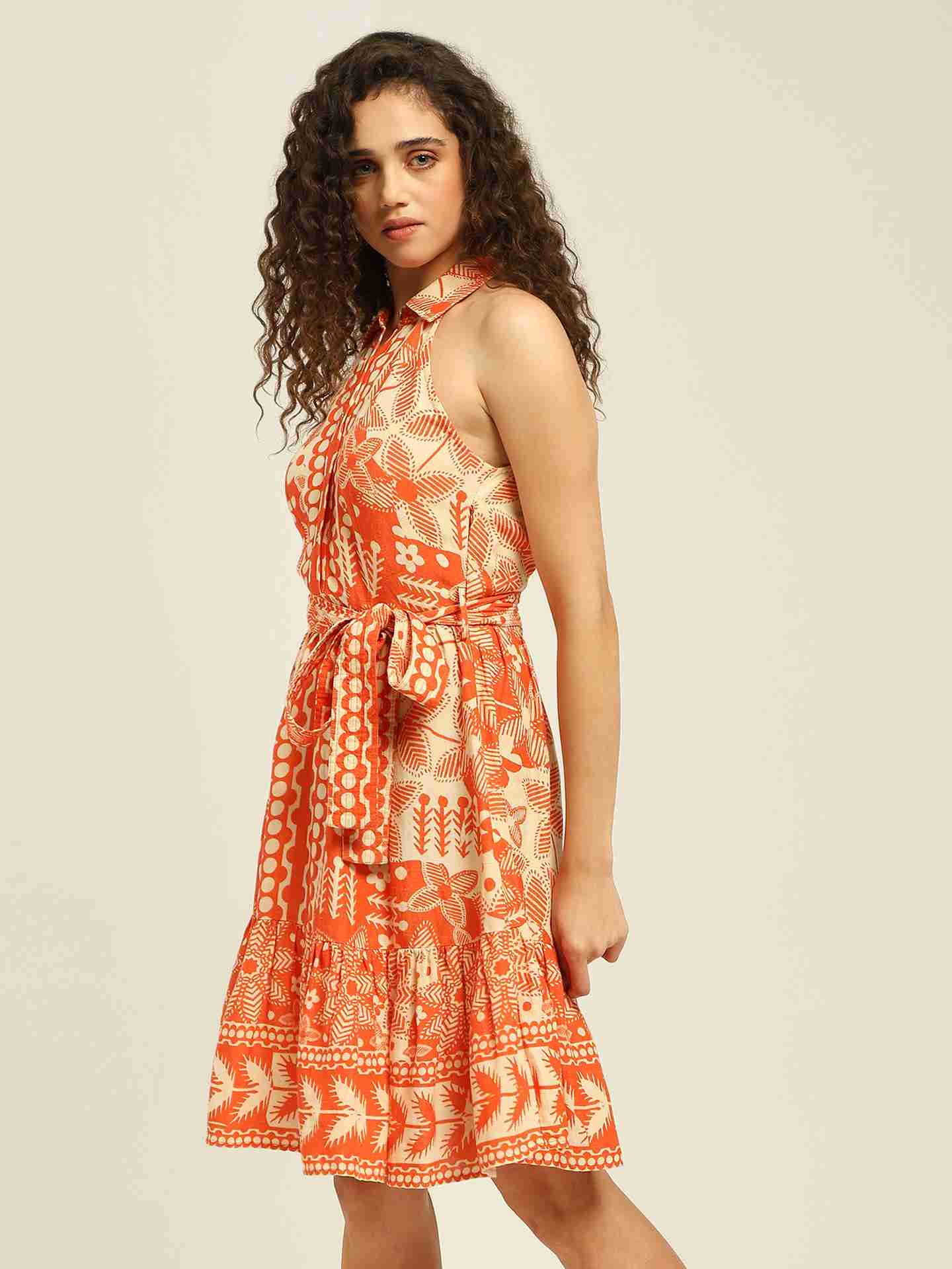Orange Arlene Short Dress