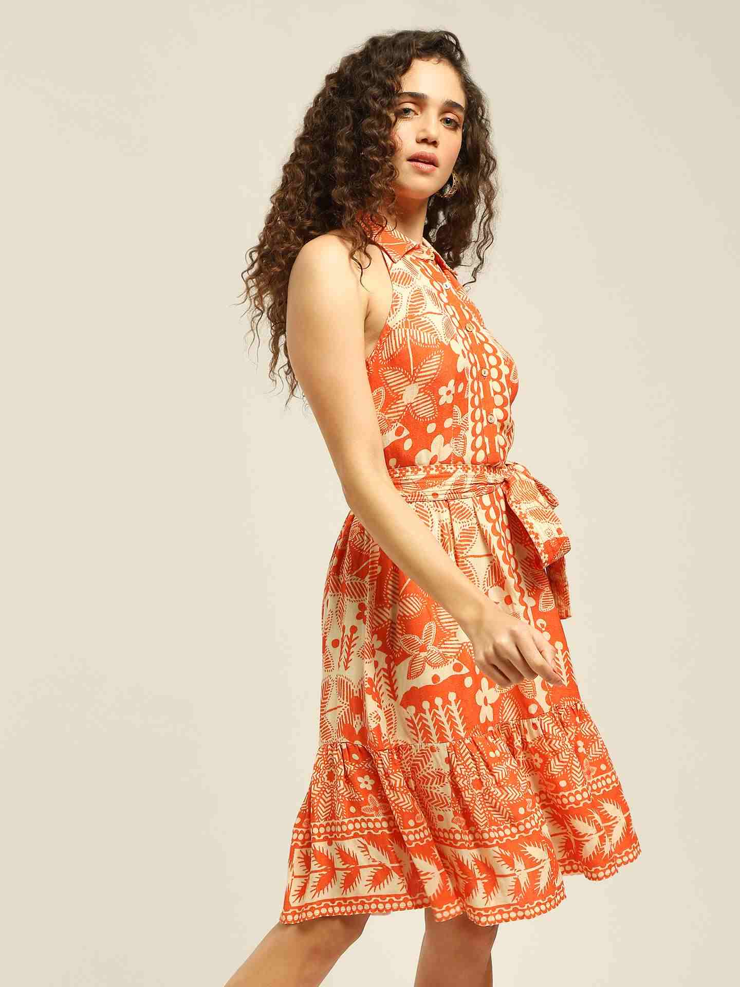 Orange Arlene Short Dress