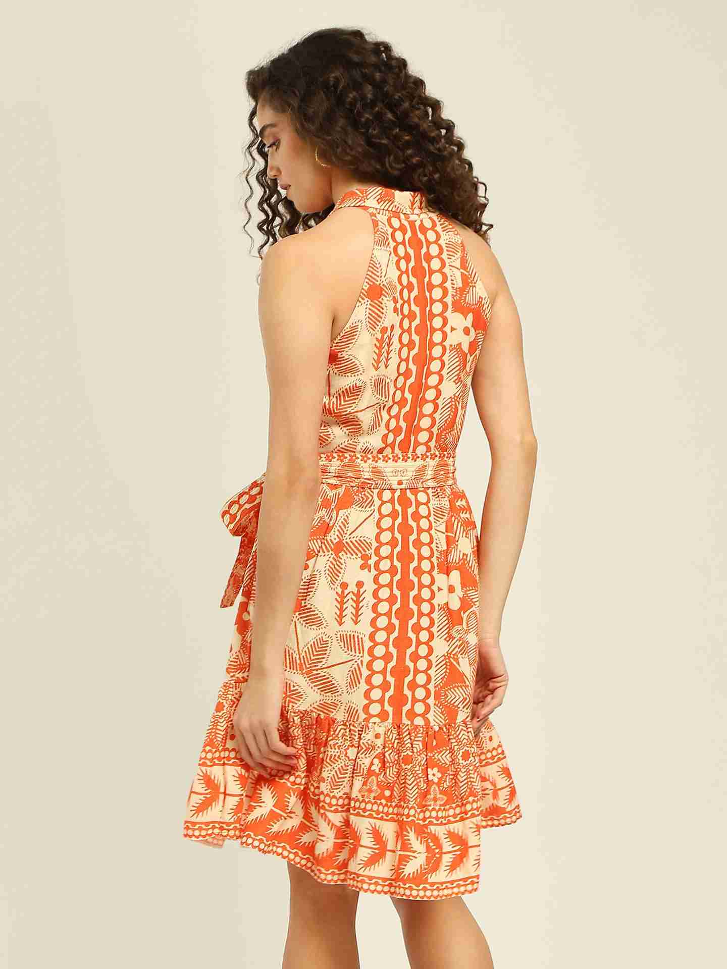 Orange Arlene Short Dress