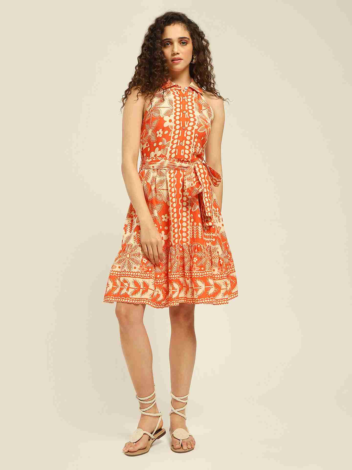 Orange Arlene Short Dress