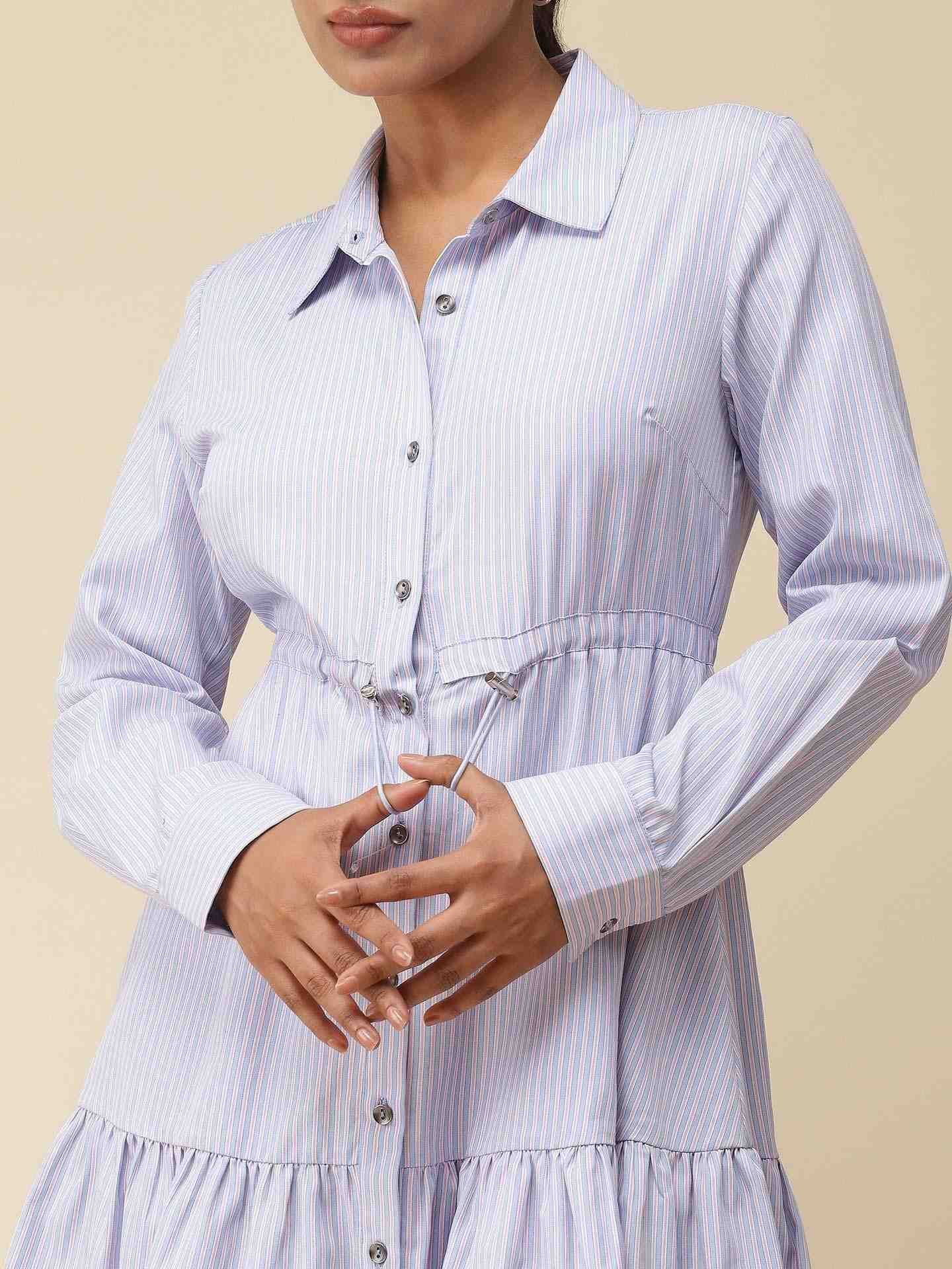 Blue Annette Shirt Dress