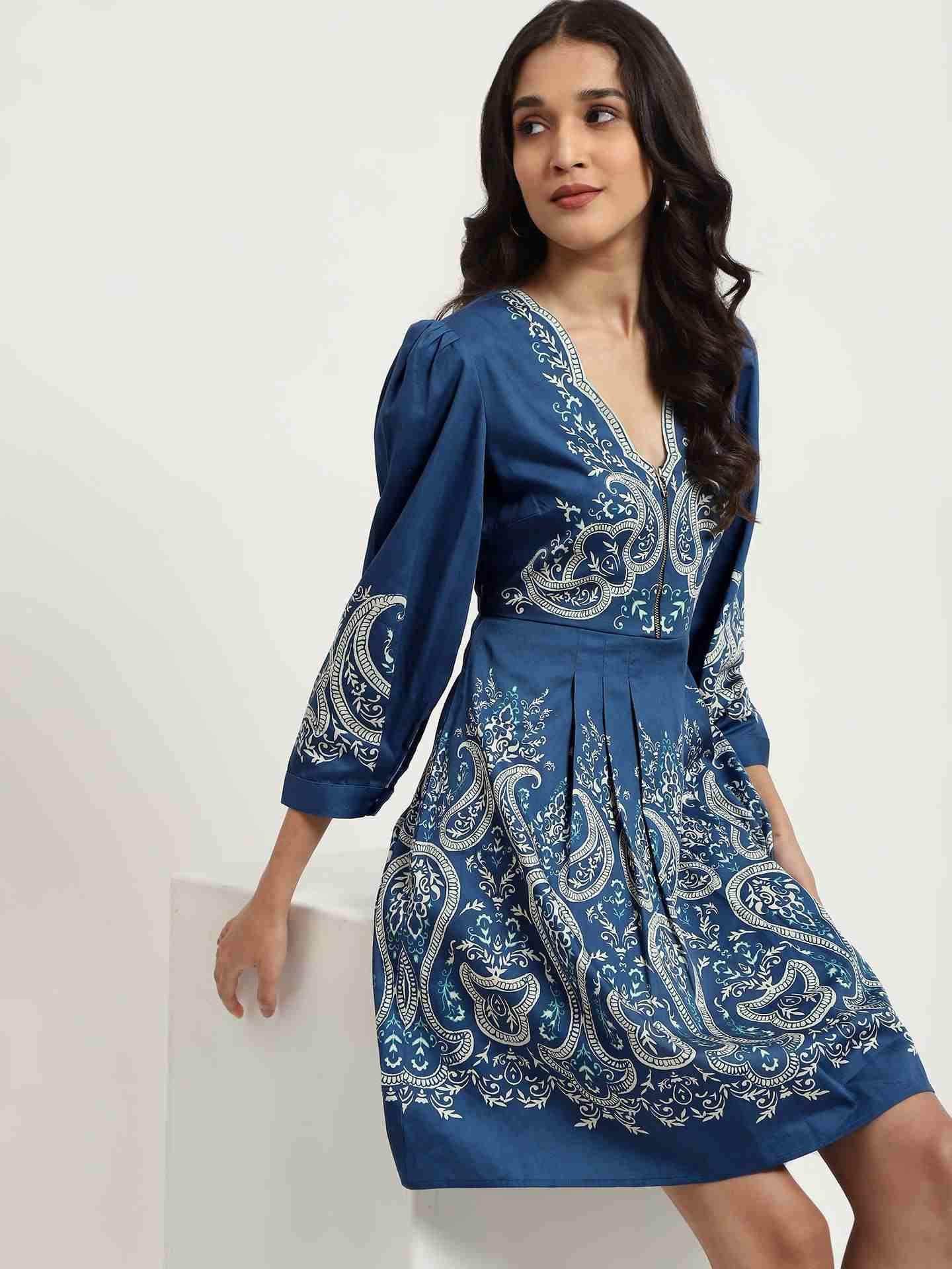 Blue Fallon Skater Dress