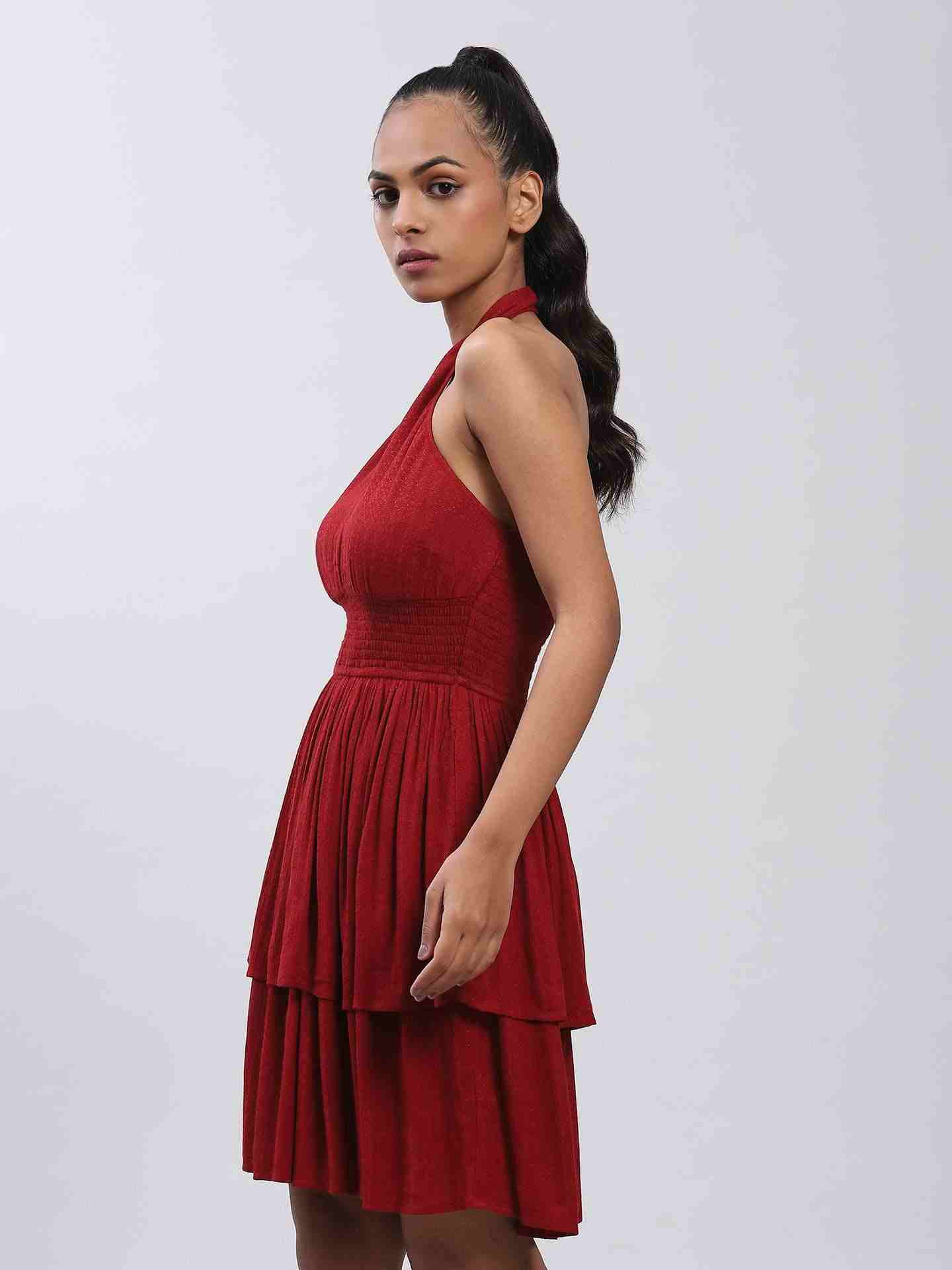 Red Fashion Flair Skater Dress