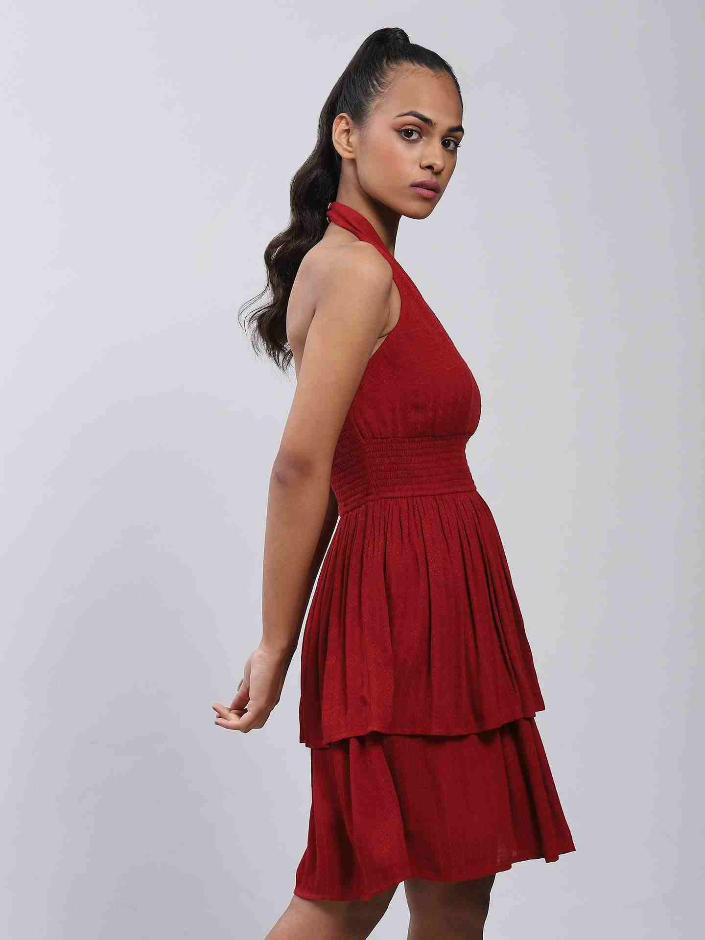 Red Fashion Flair Skater Dress