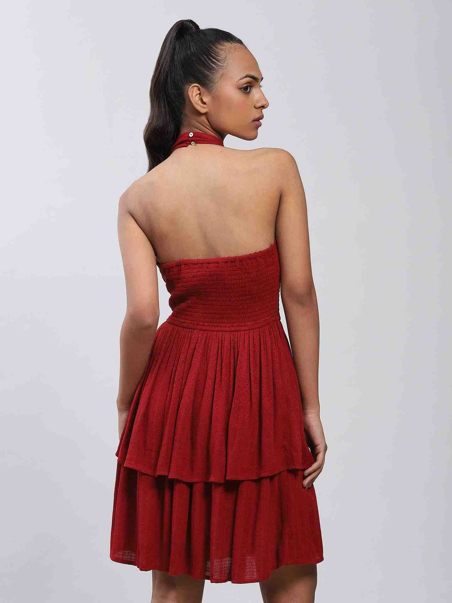 Red Fashion Flair Skater Dress