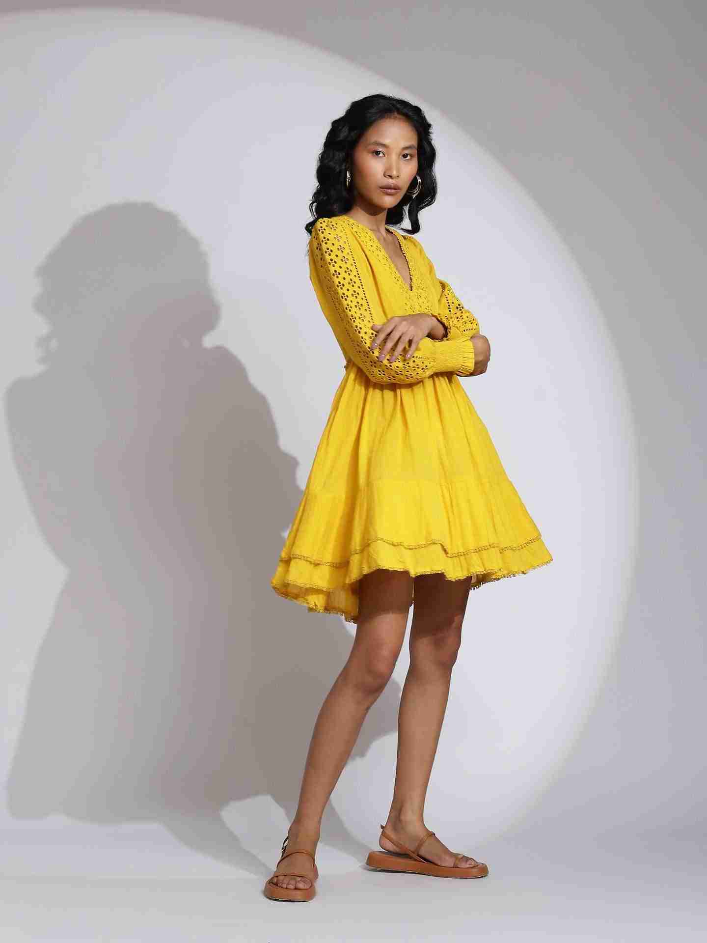 Yellow Alicia Skater Dress