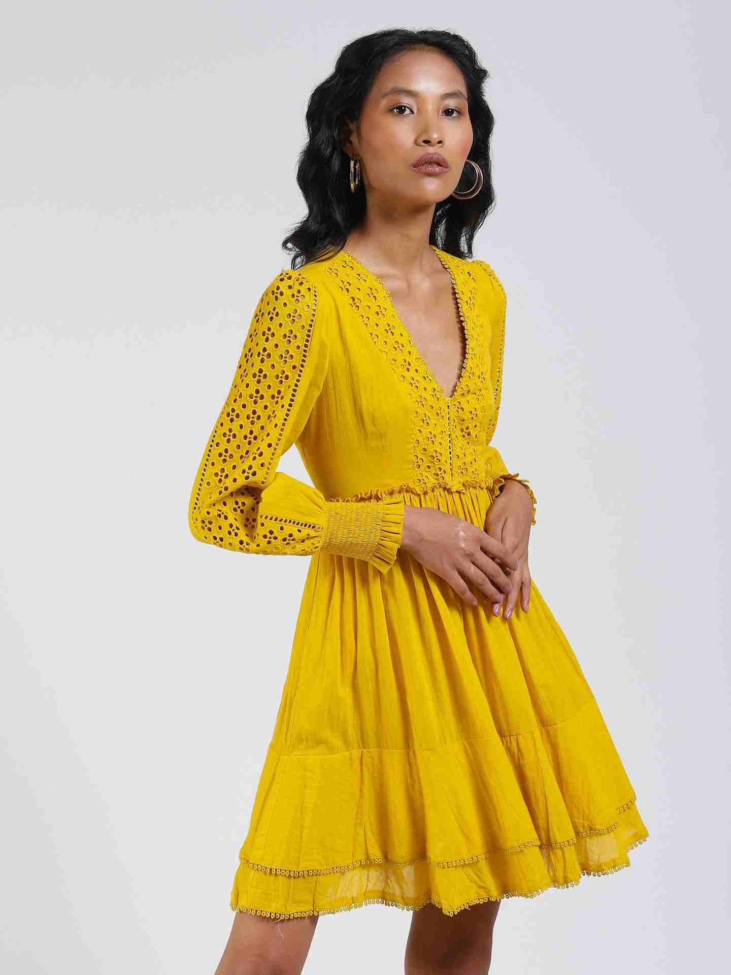 Yellow Alicia Skater Dress