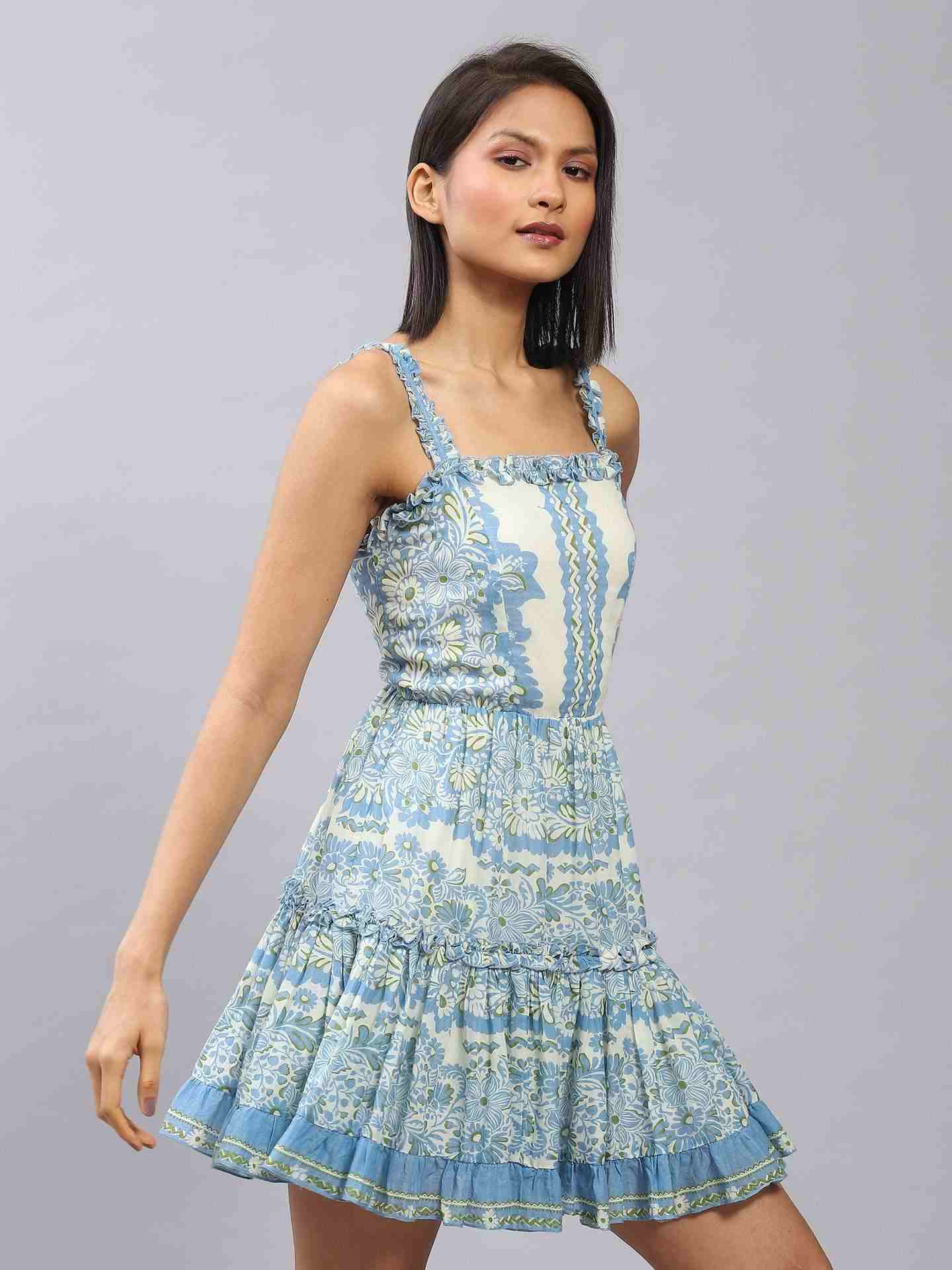 Blue Dorian Skater Dress