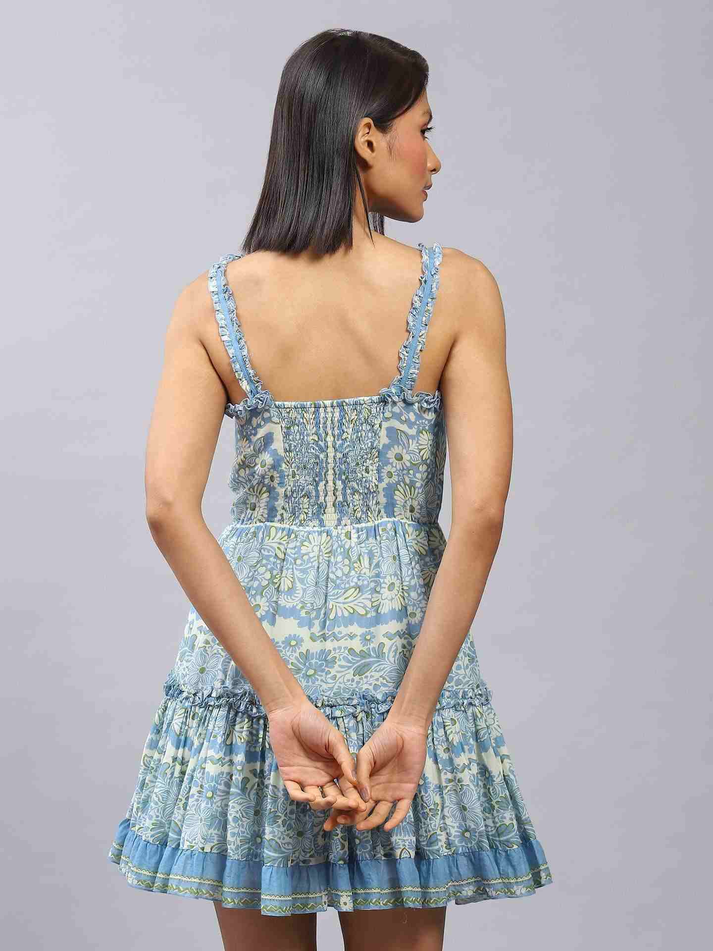 Blue Dorian Skater Dress