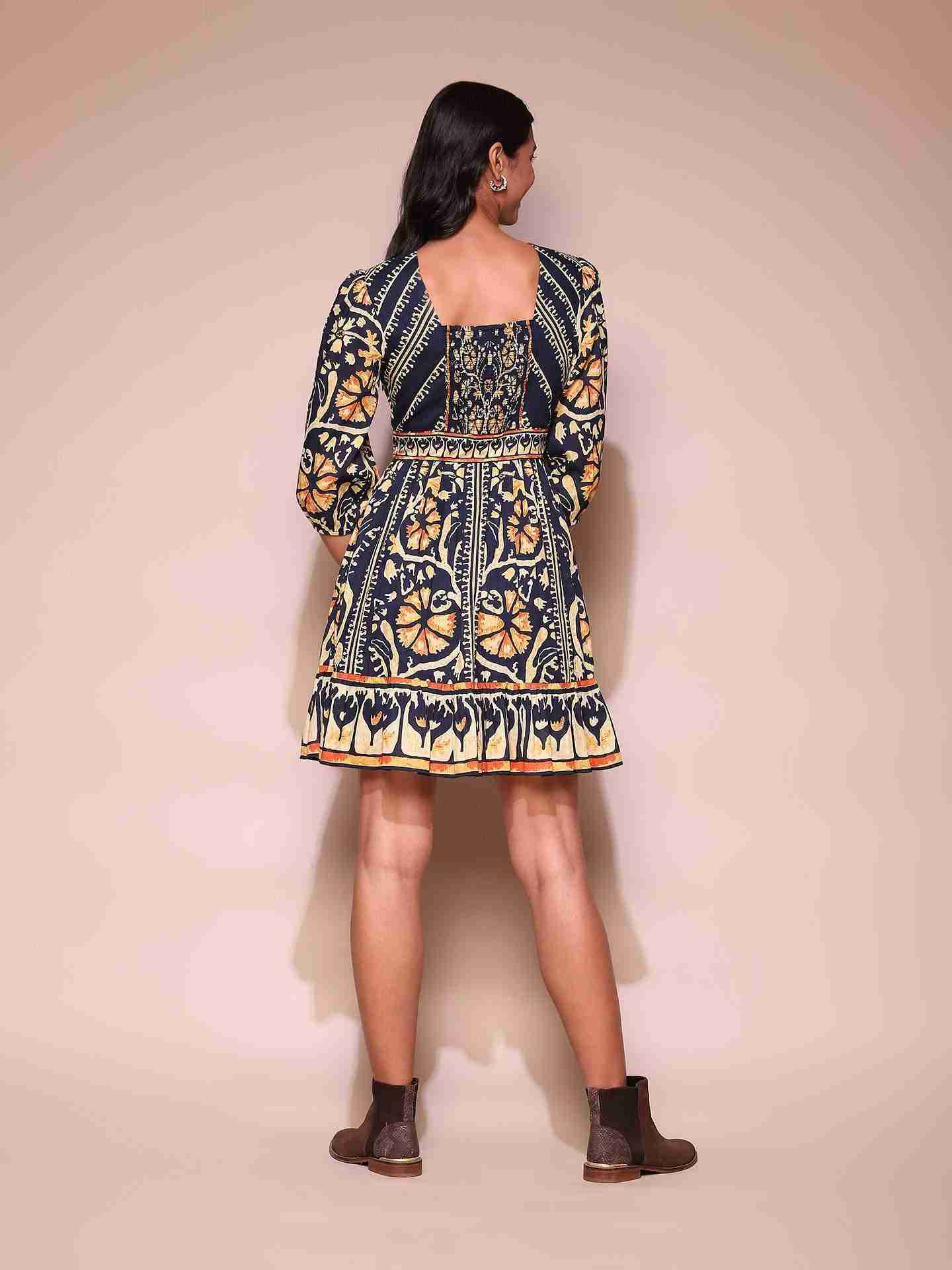 Navy Sezanne Short Dress