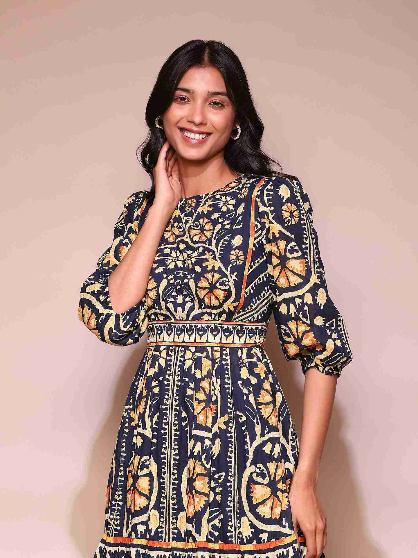 Navy Sezanne Short Dress