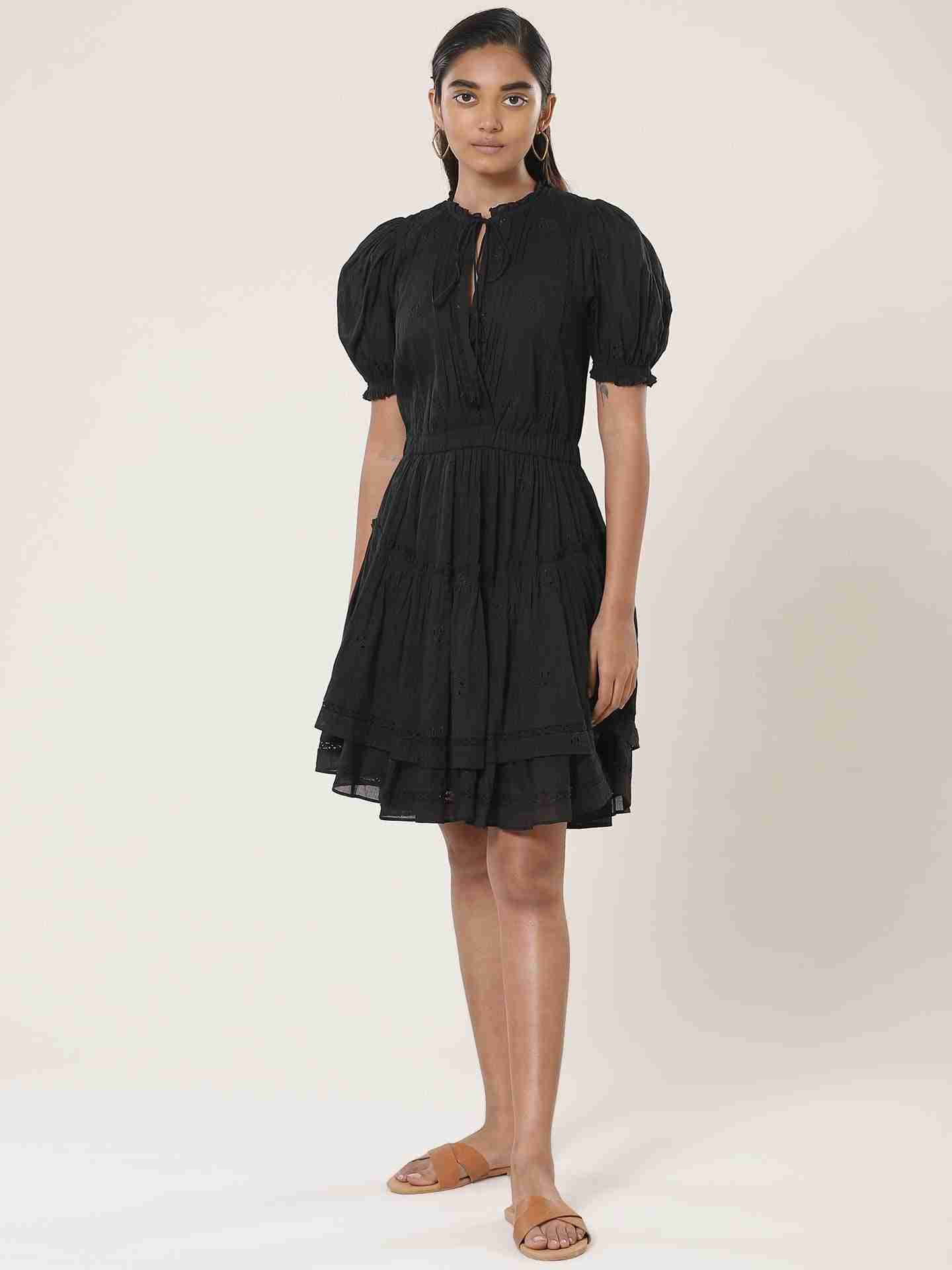 Black Leisure Basics Skater Dress