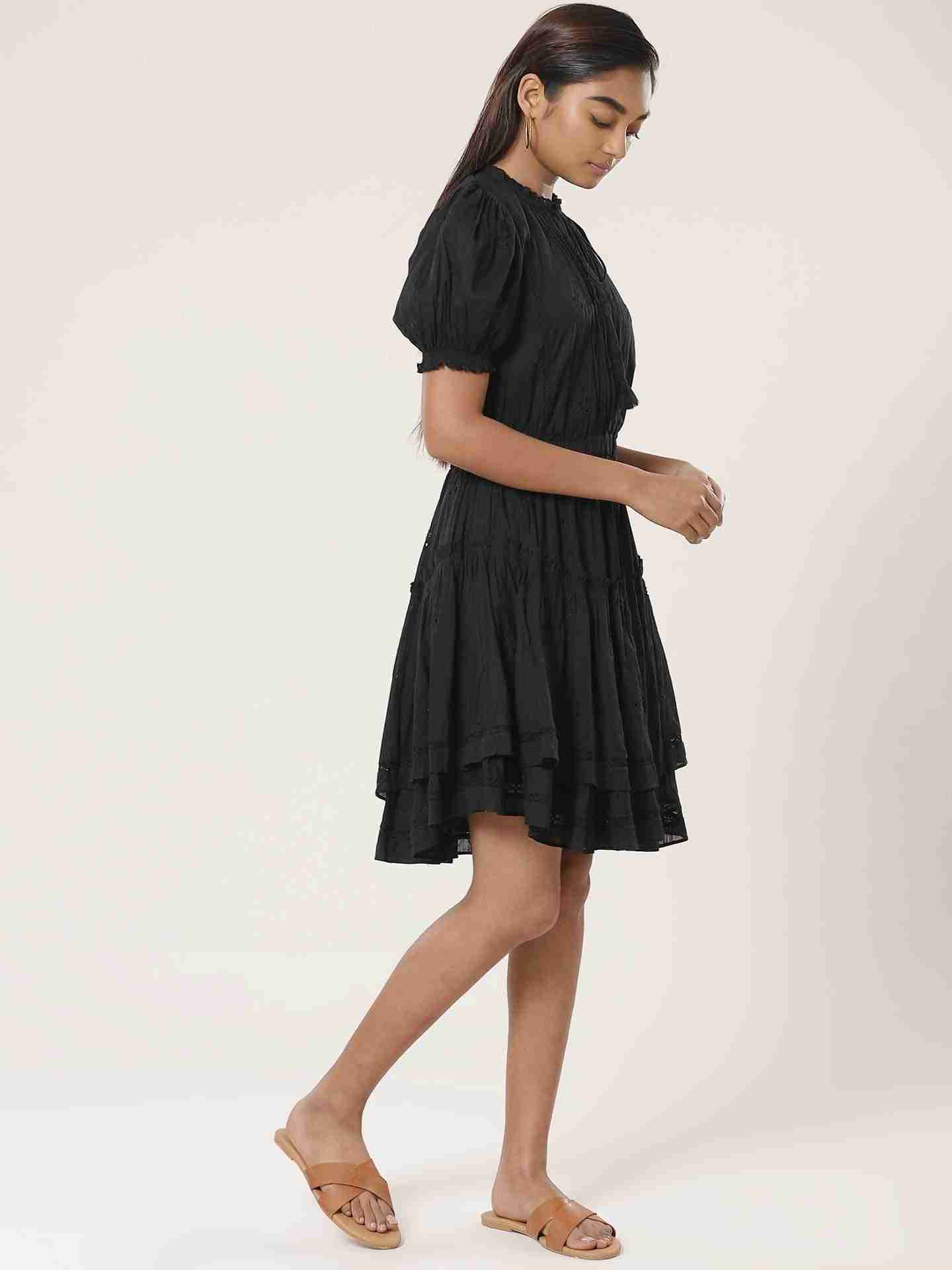Black Leisure Basics Skater Dress