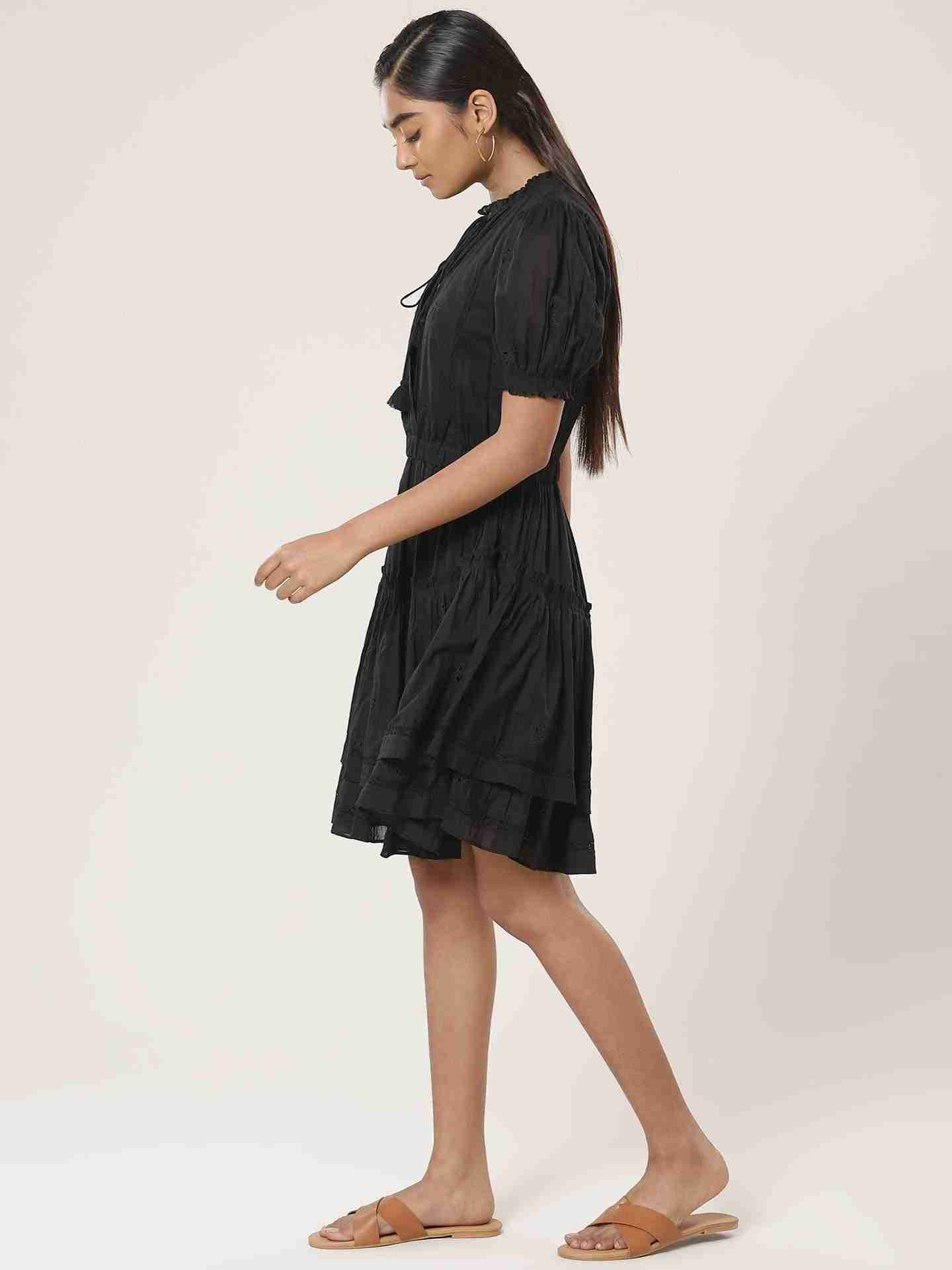 Black Leisure Basics Skater Dress