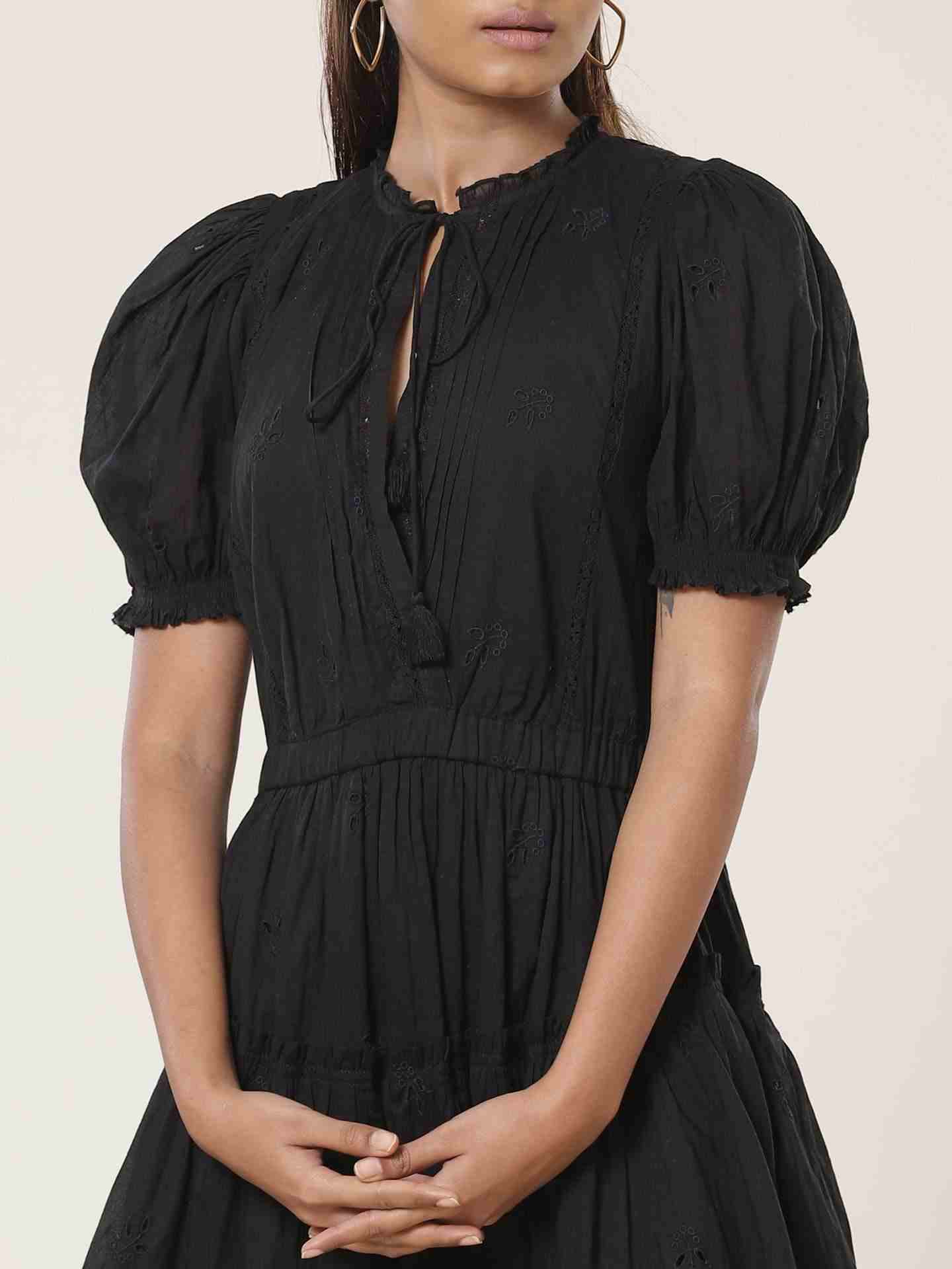 Black Leisure Basics Skater Dress