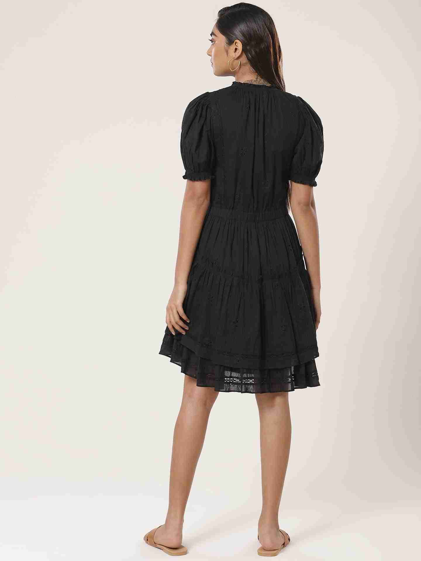 Black Leisure Basics Skater Dress