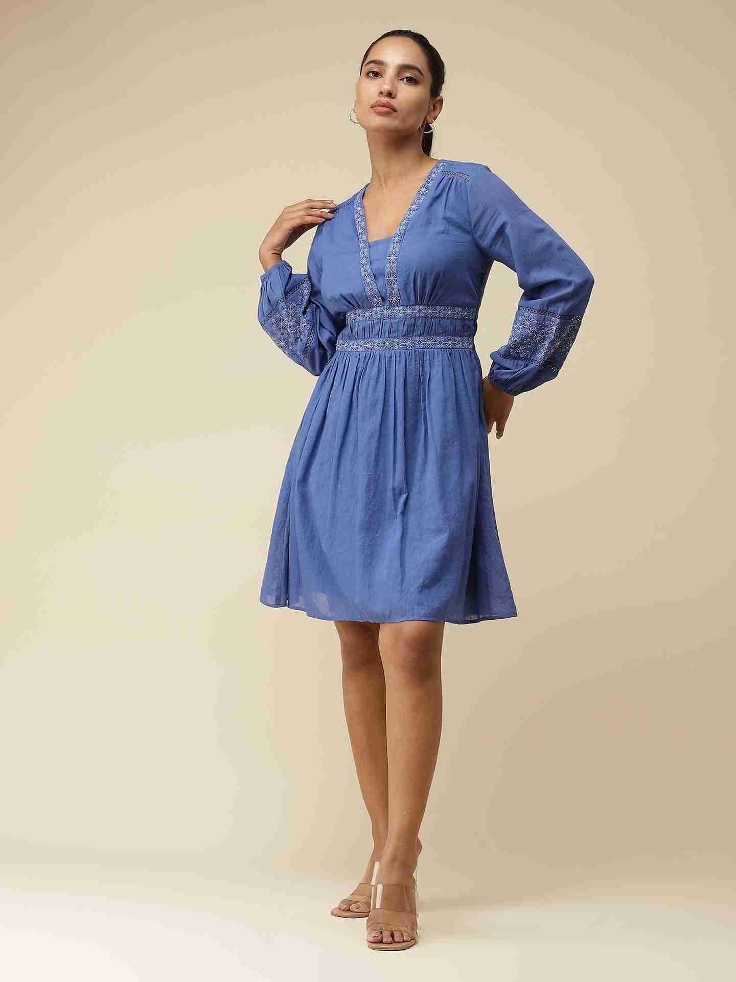 Blue Julliette Skater Dress