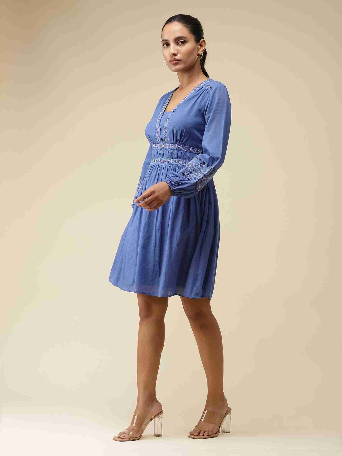 Blue Julliette Skater Dress