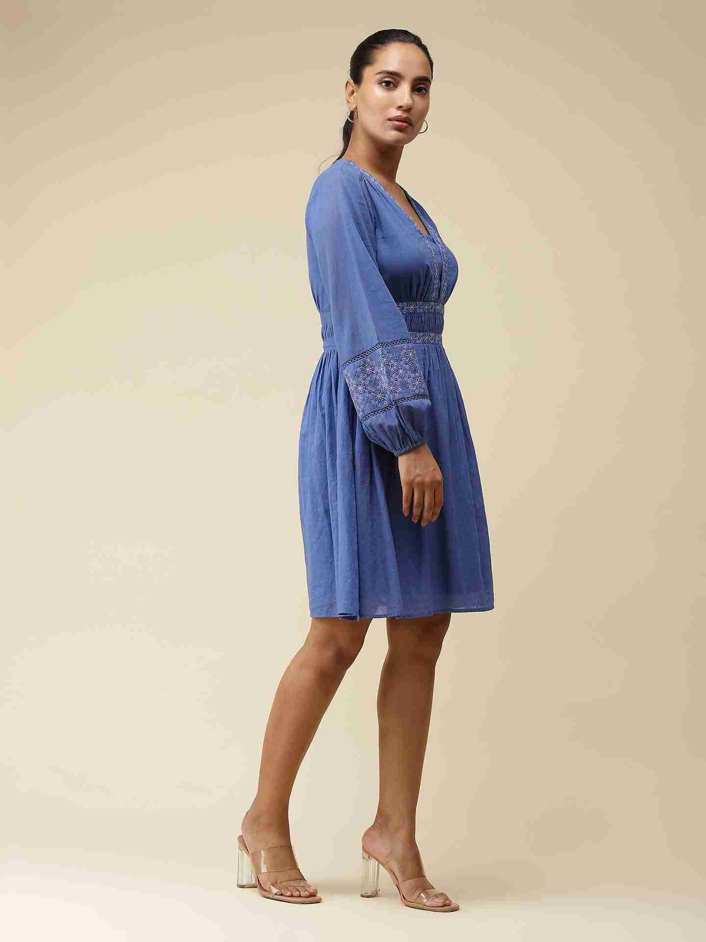 Blue Julliette Skater Dress