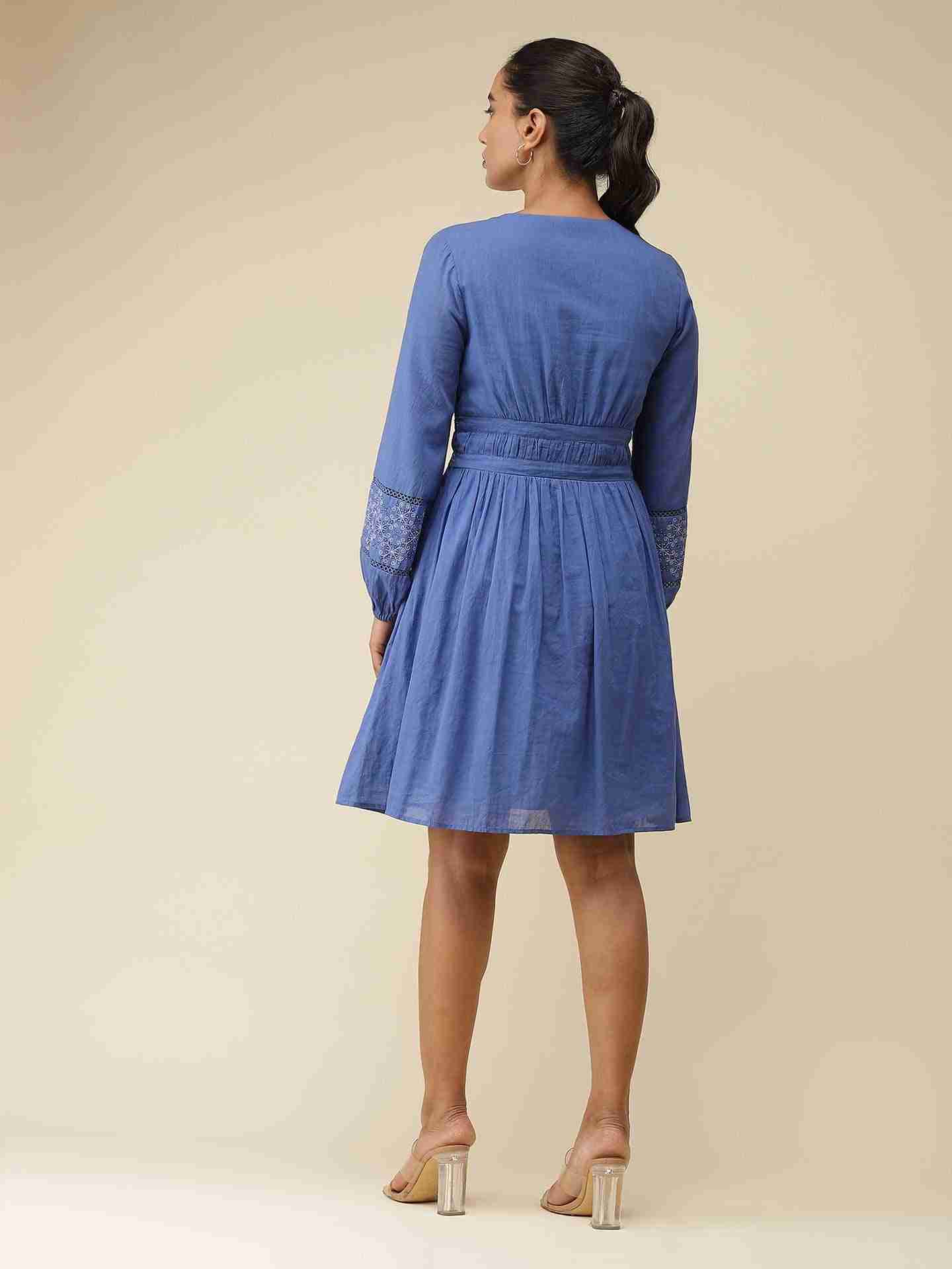 Blue Julliette Skater Dress