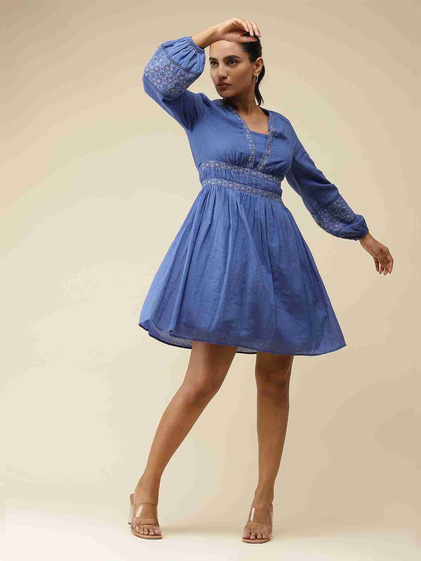 Blue Julliette Skater Dress