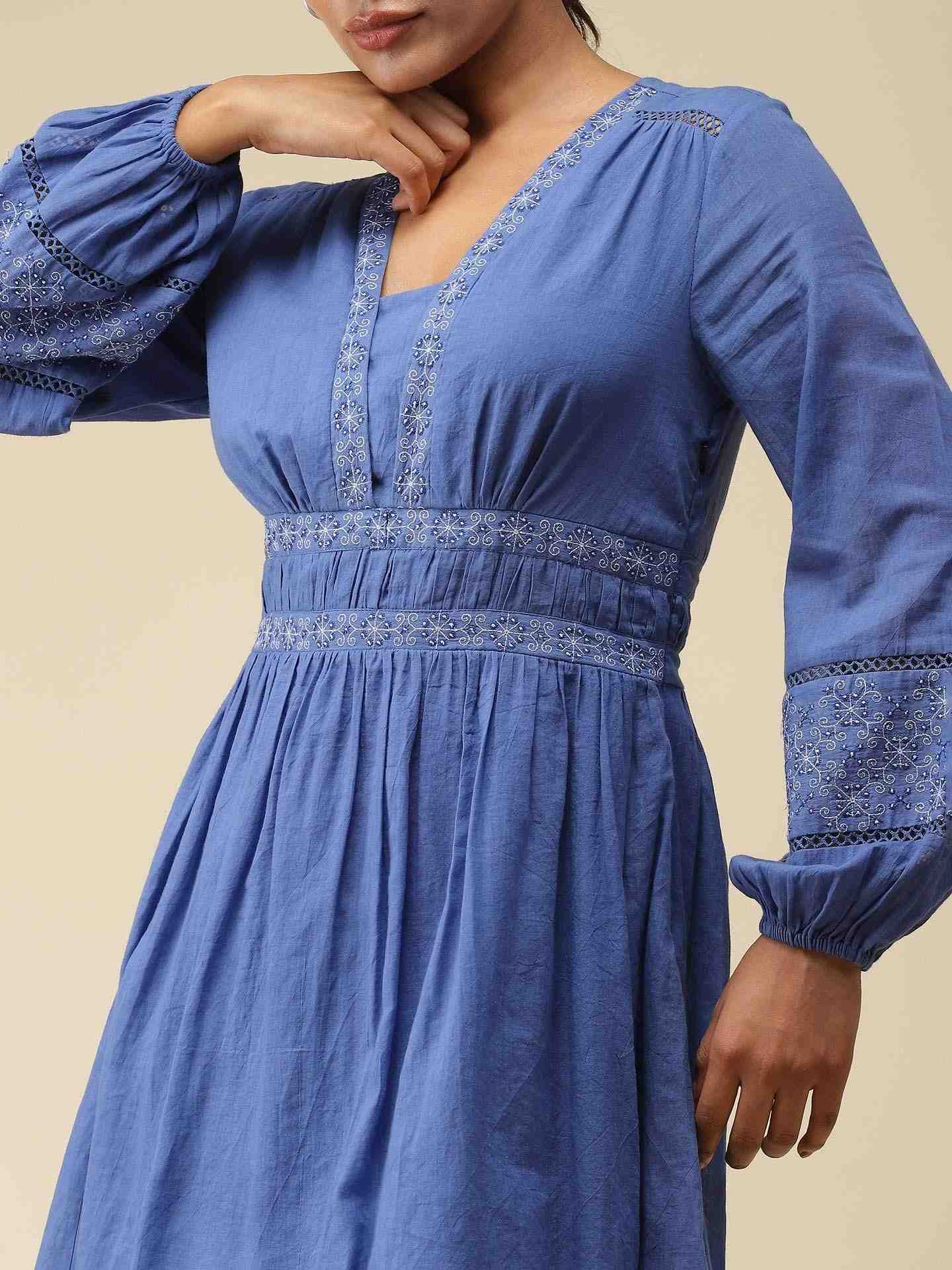 Blue Julliette Skater Dress