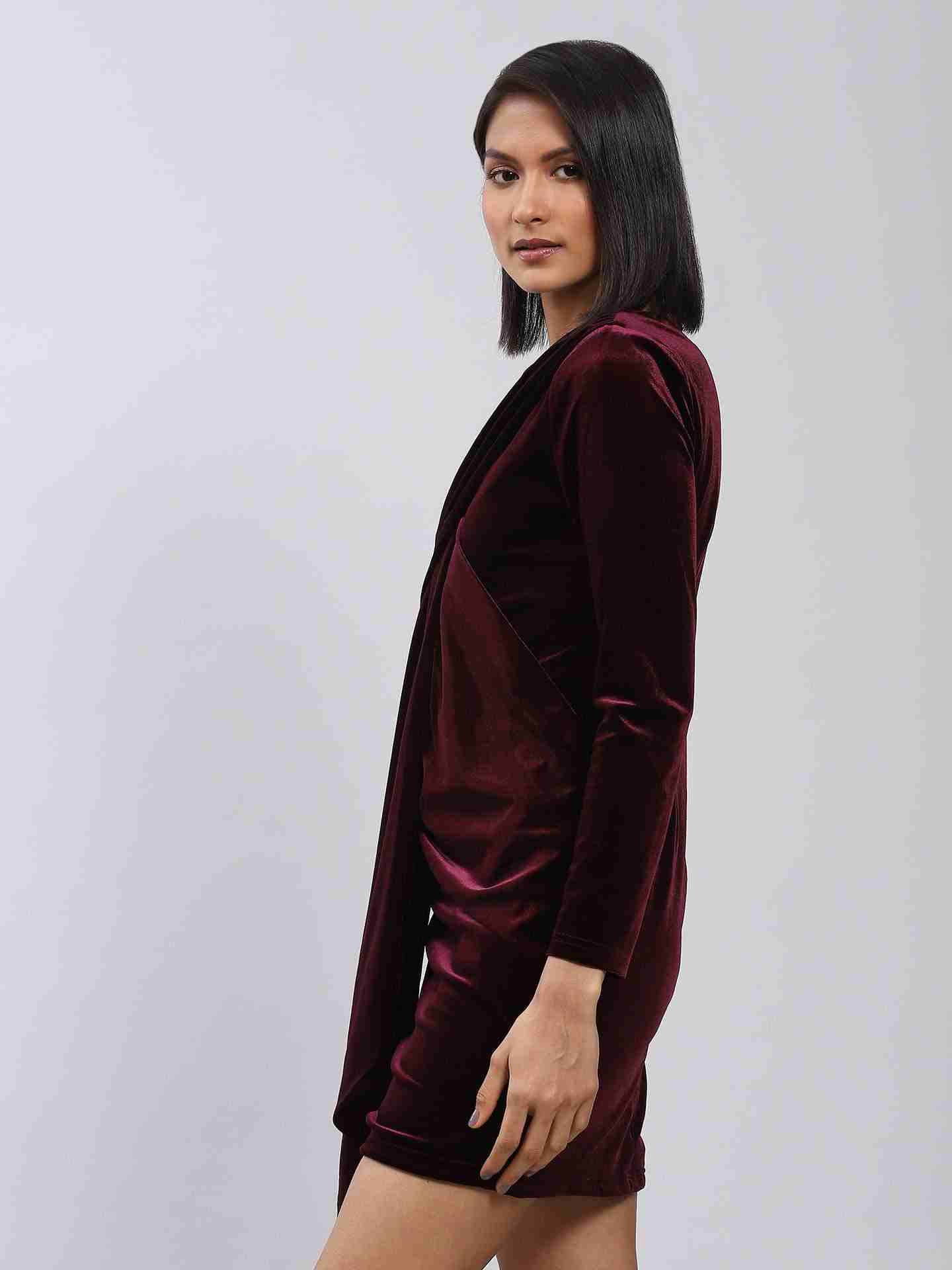Burgandy Antalya Bodycon Dress