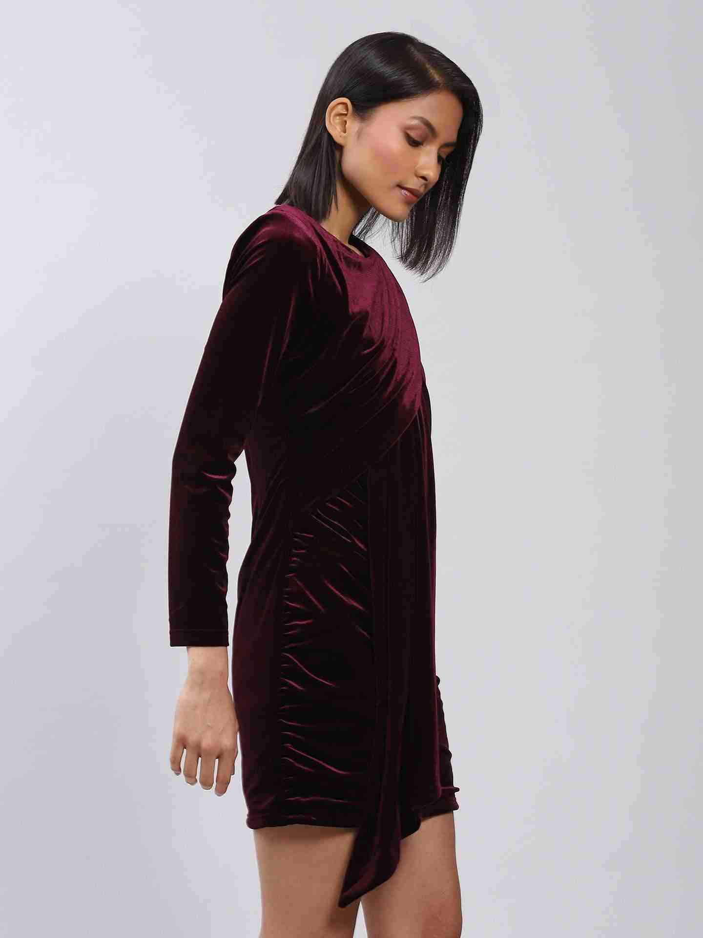 Burgandy Antalya Bodycon Dress