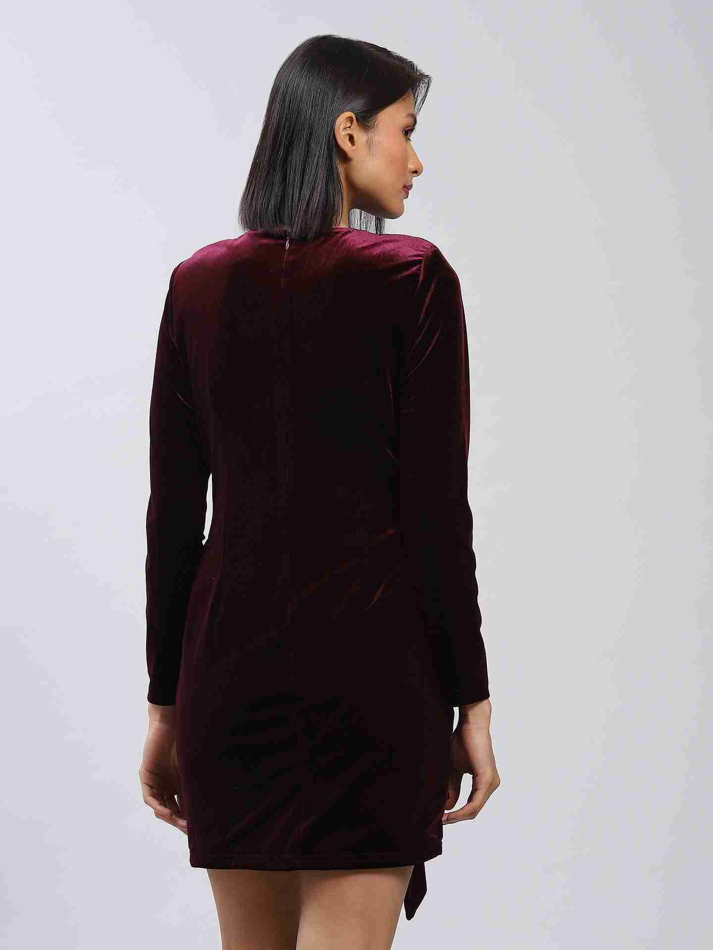 Burgandy Antalya Bodycon Dress