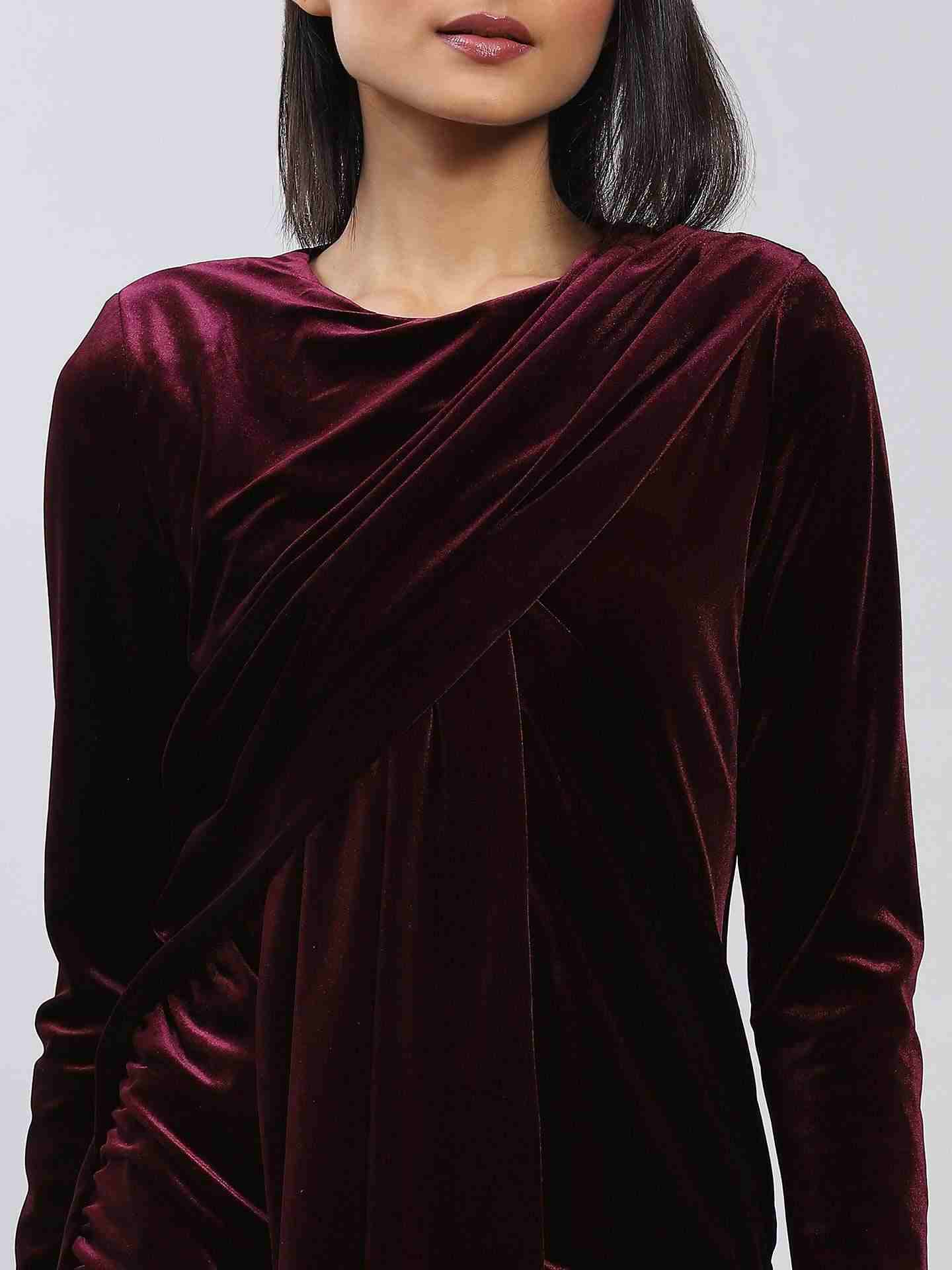 Burgandy Antalya Bodycon Dress