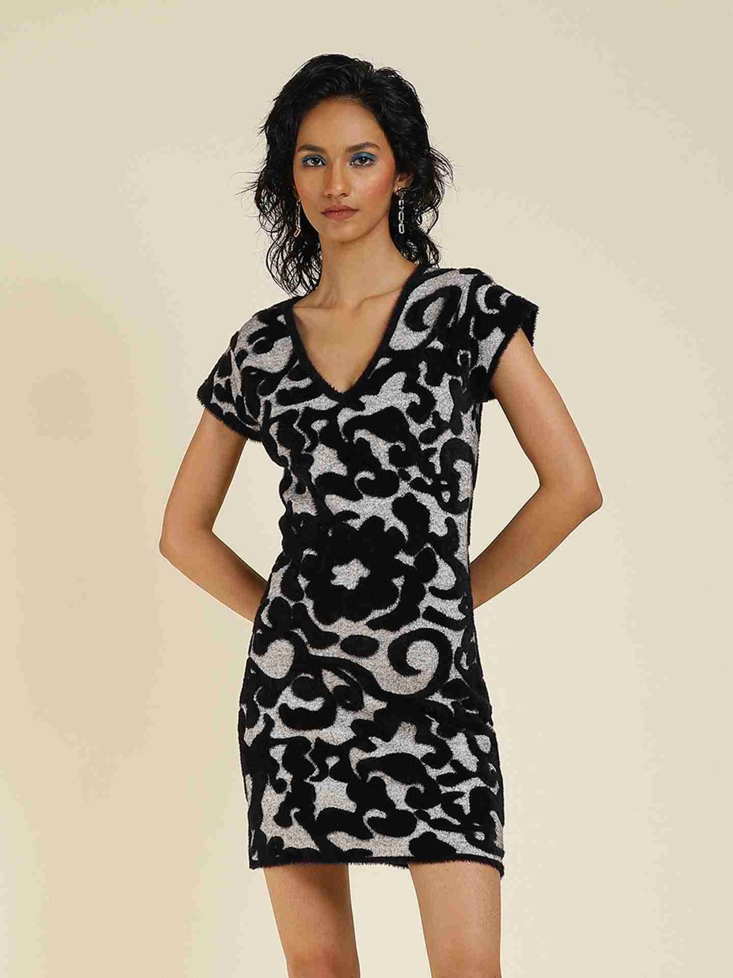 Black Antalya Bodycon Sweater Dress