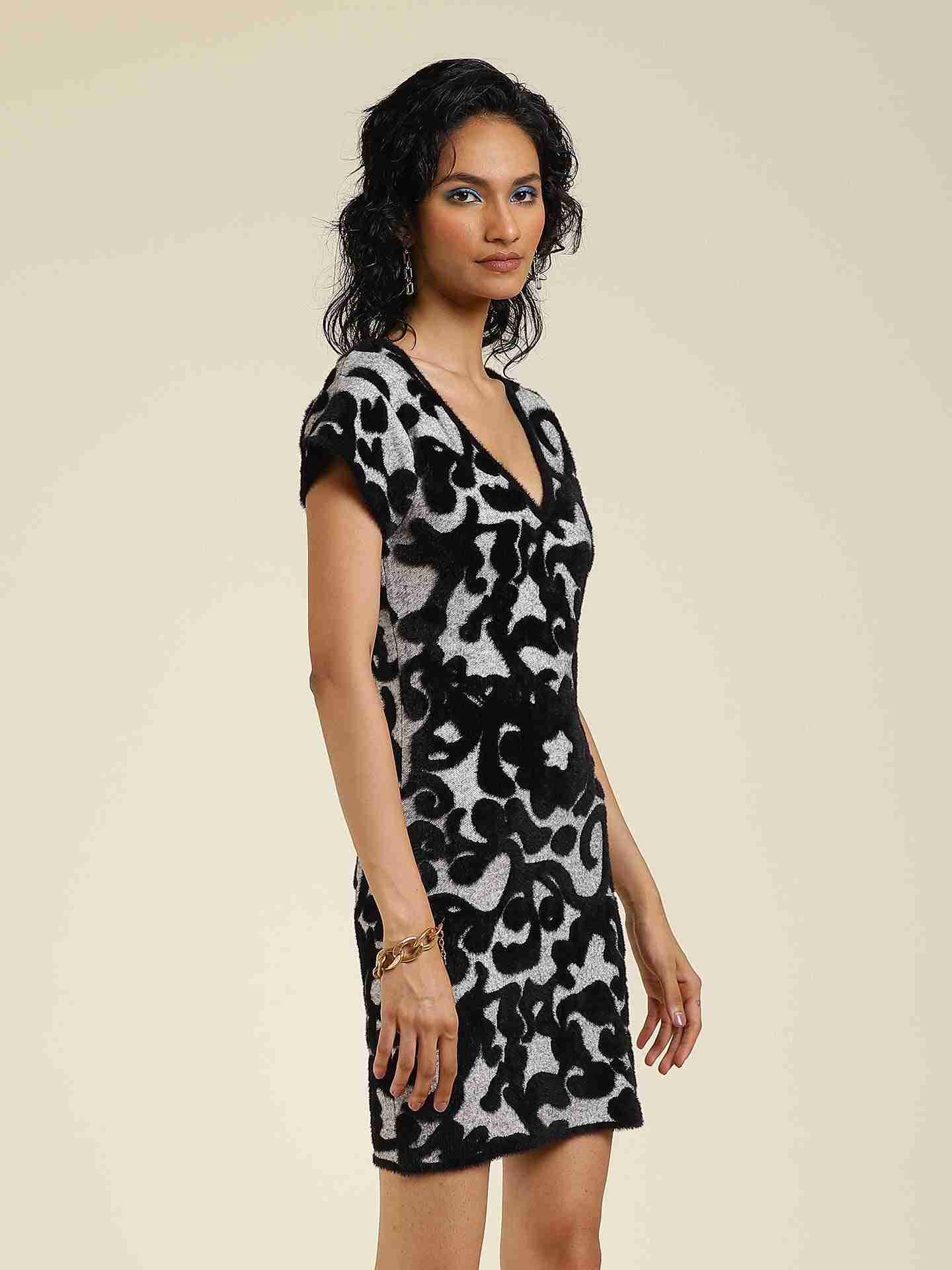 Black Antalya Bodycon Sweater Dress