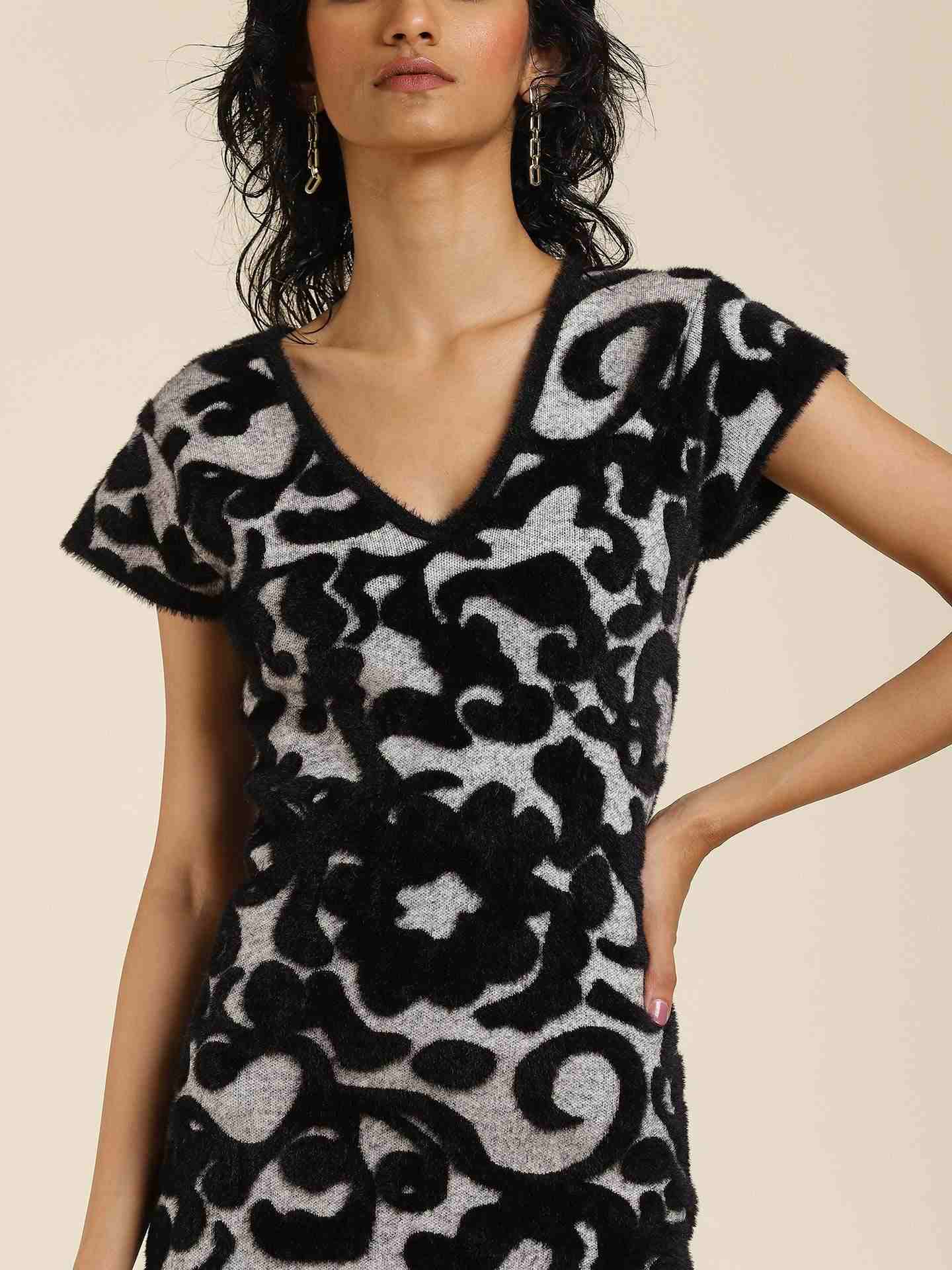 Black Antalya Bodycon Sweater Dress