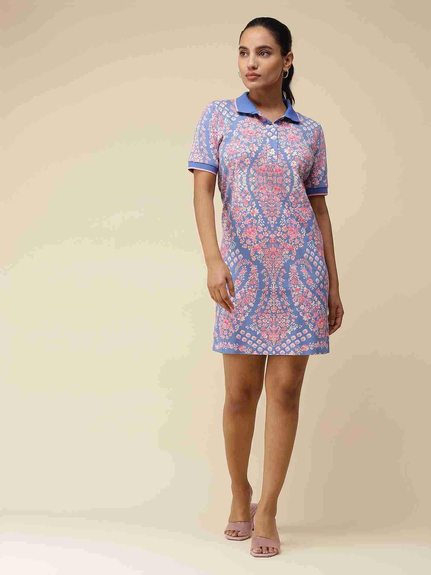 Blue Polo T-Shirt Dress
