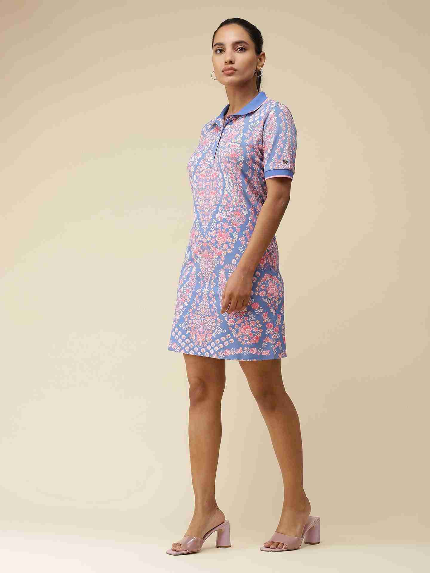 Blue Polo T-Shirt Dress