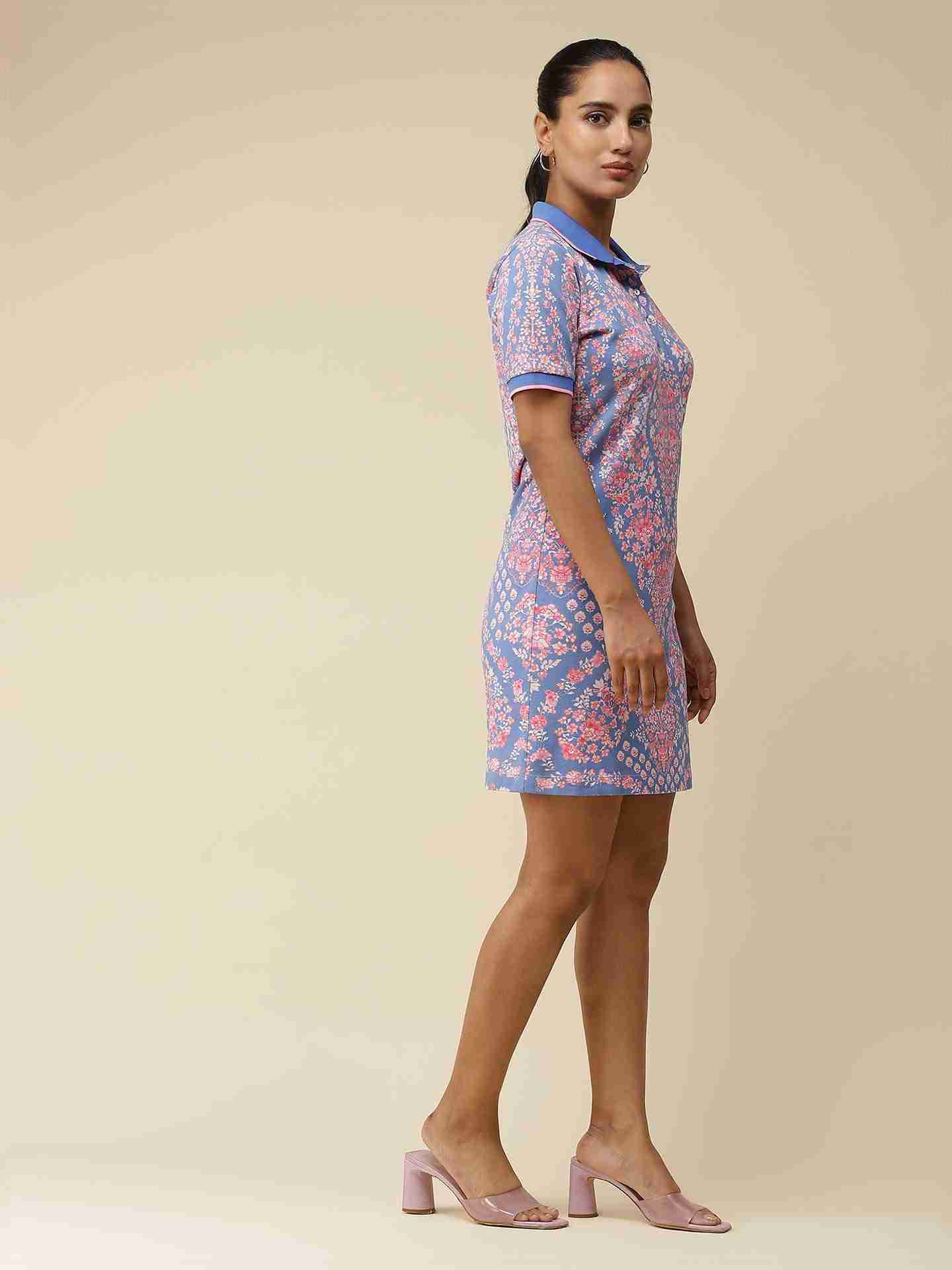 Blue Polo T-Shirt Dress