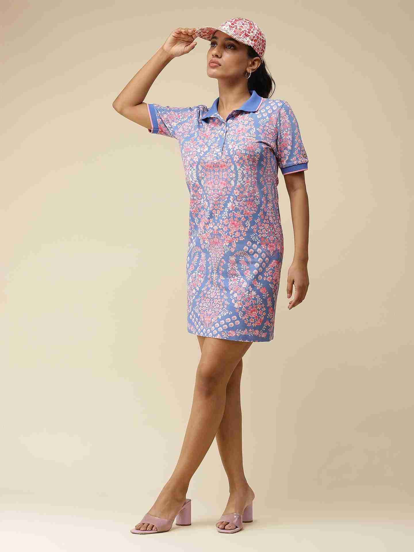 Blue Polo T-Shirt Dress
