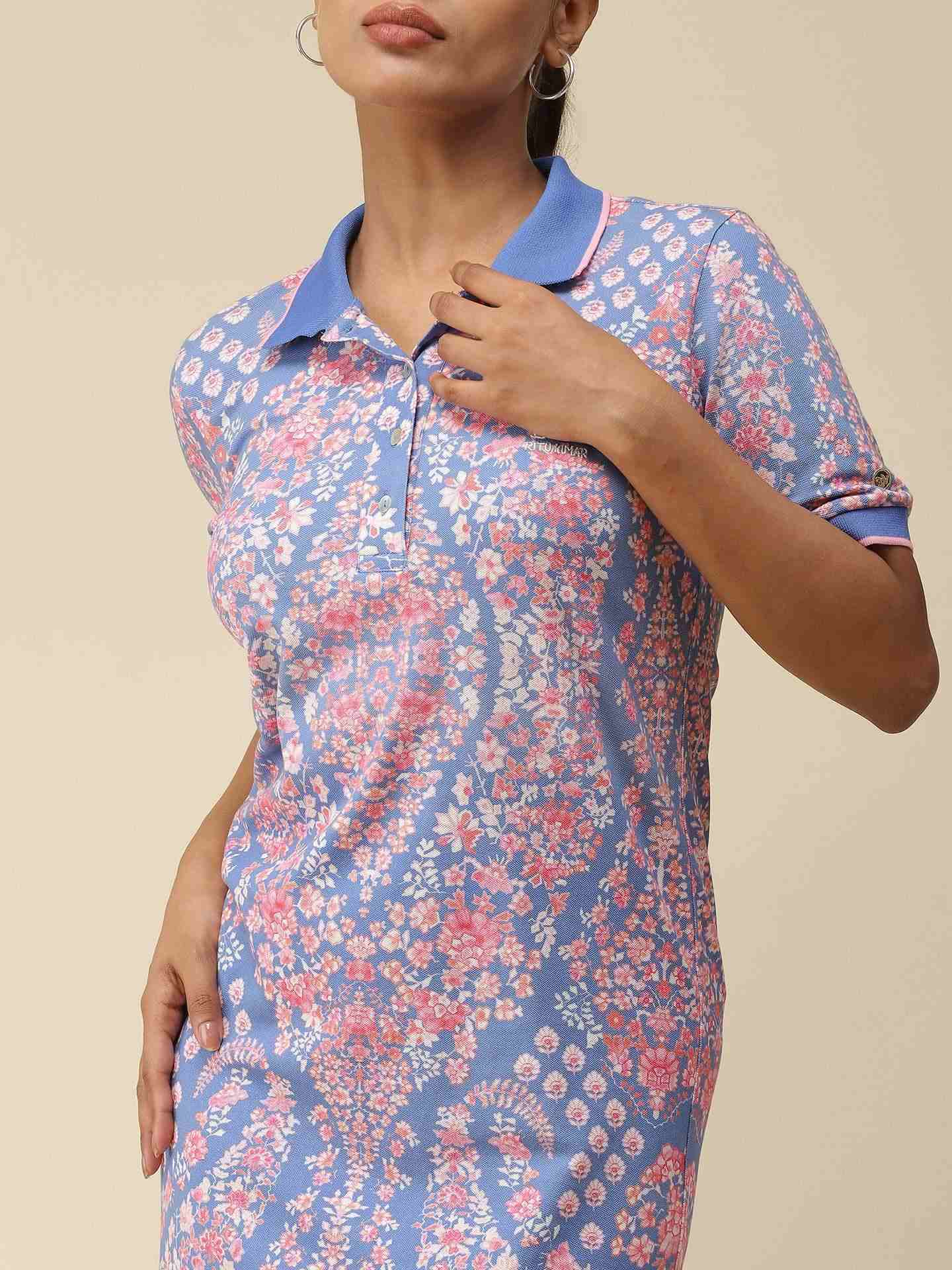 Blue Polo T-Shirt Dress