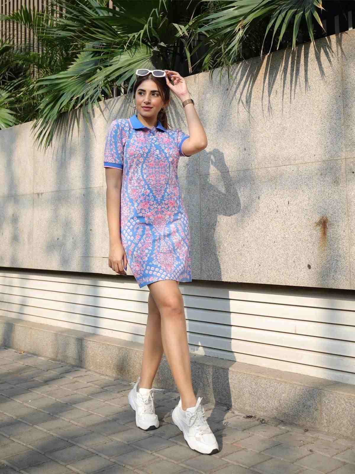 Blue Polo T-Shirt Dress