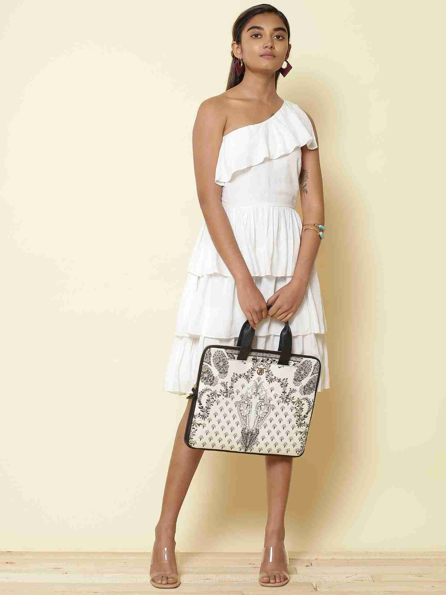 White Fashion Flair Off-The-Shoulder Dress