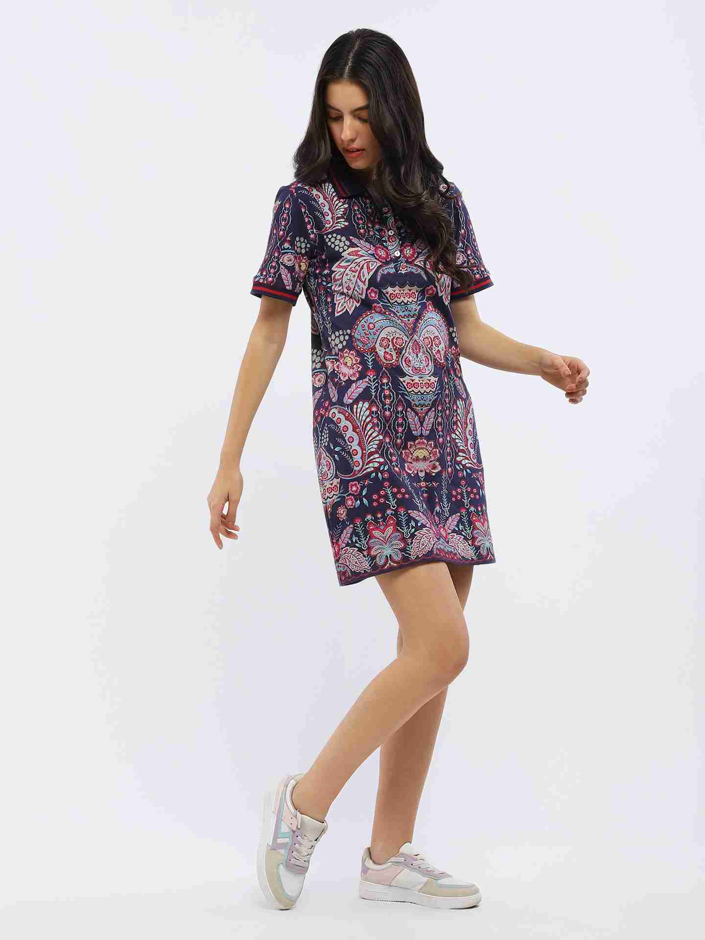 Navy Alba Polo T-Shirt Dress