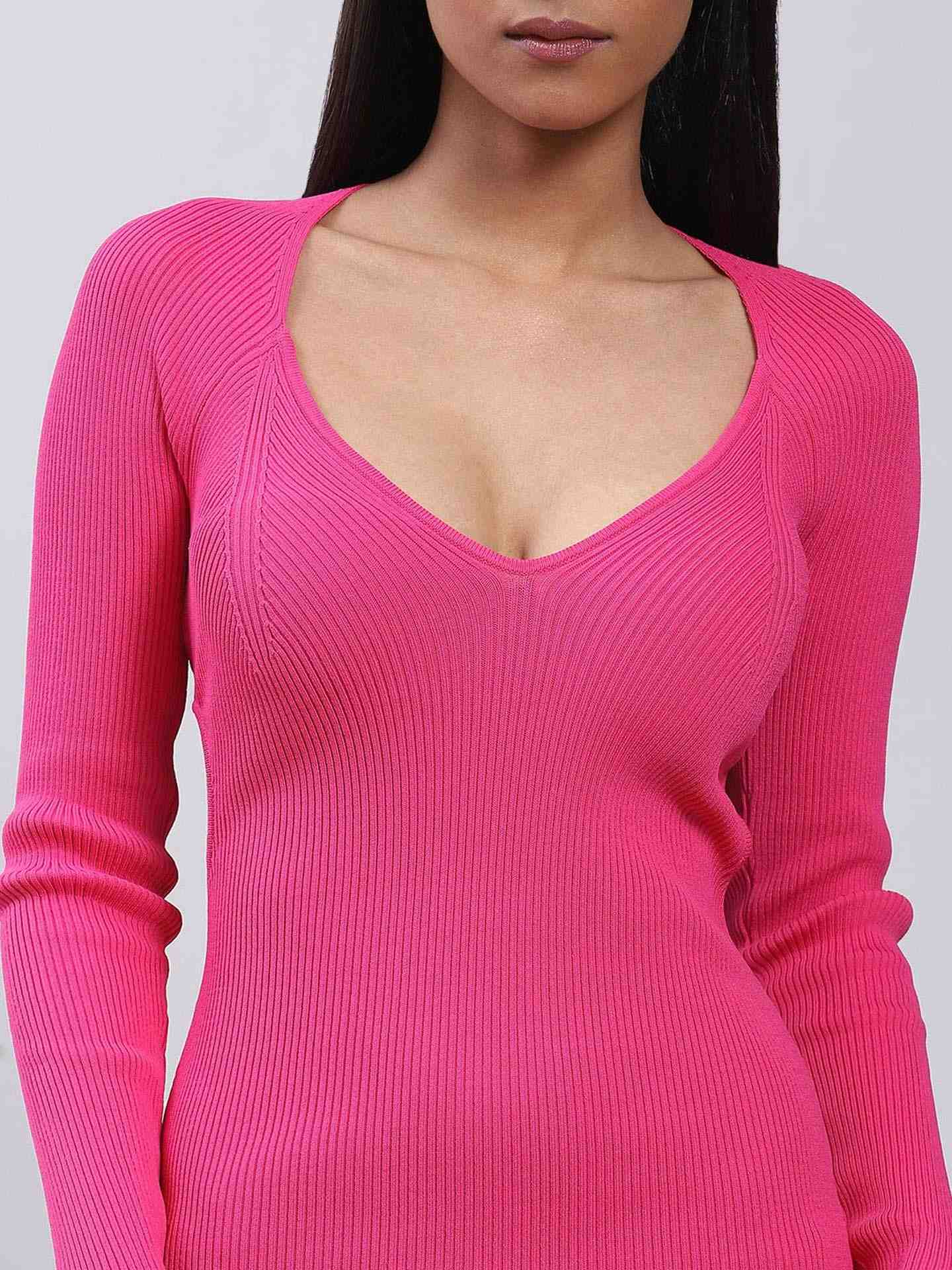 Pink Leisure Basics Bodycon Dress