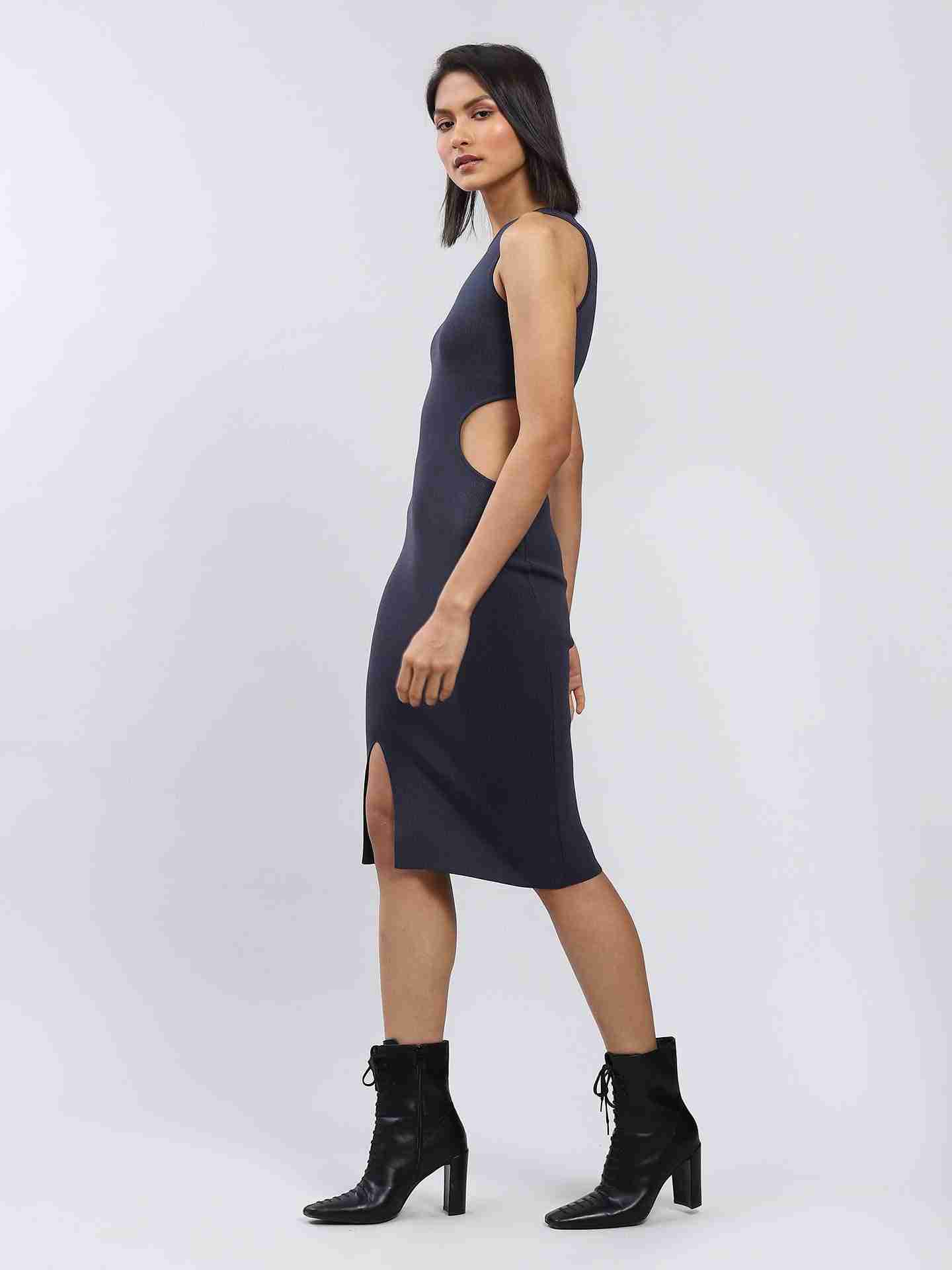 Navy Leisure Basics Bodycon Dress