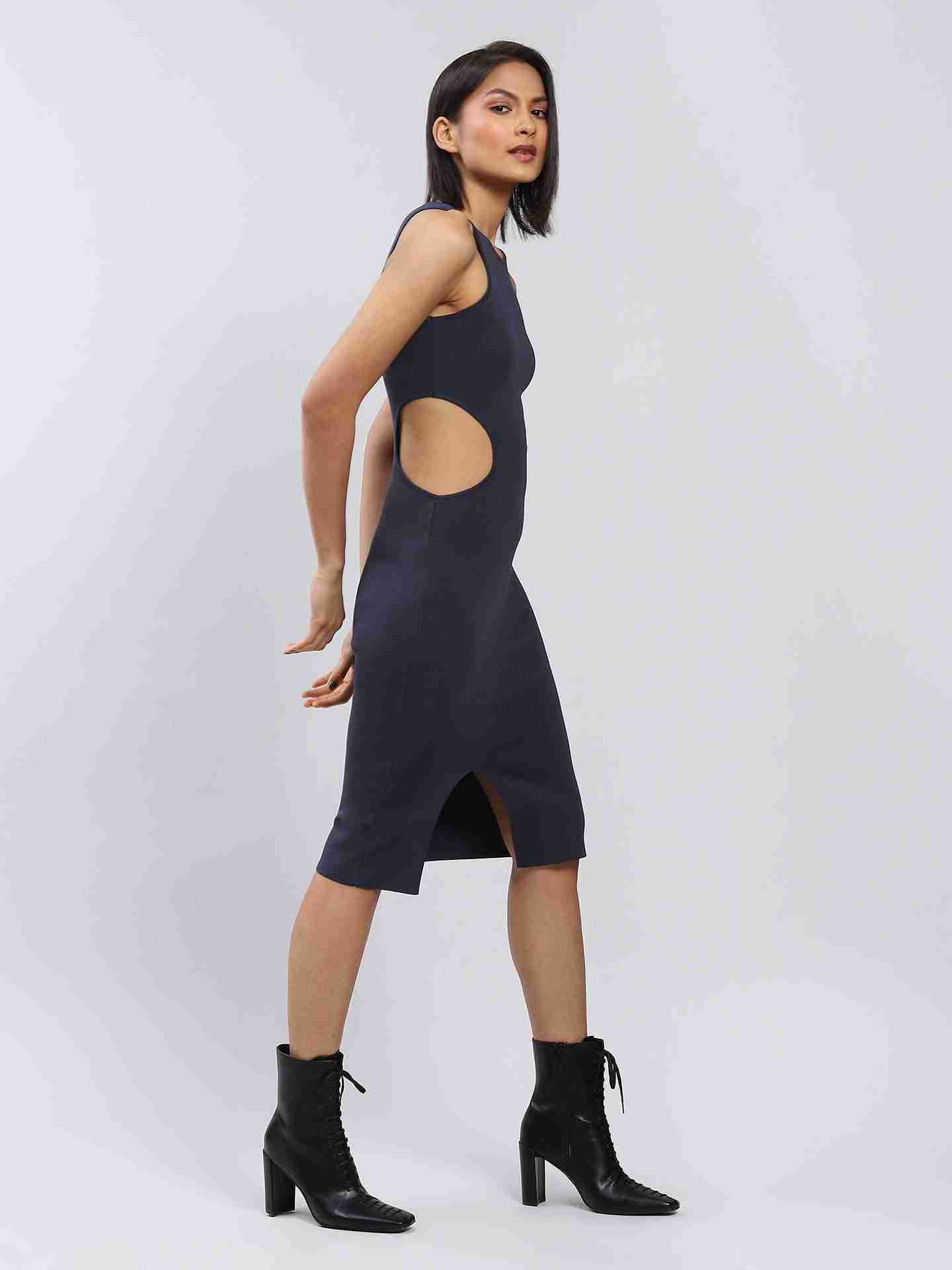 Navy Leisure Basics Bodycon Dress