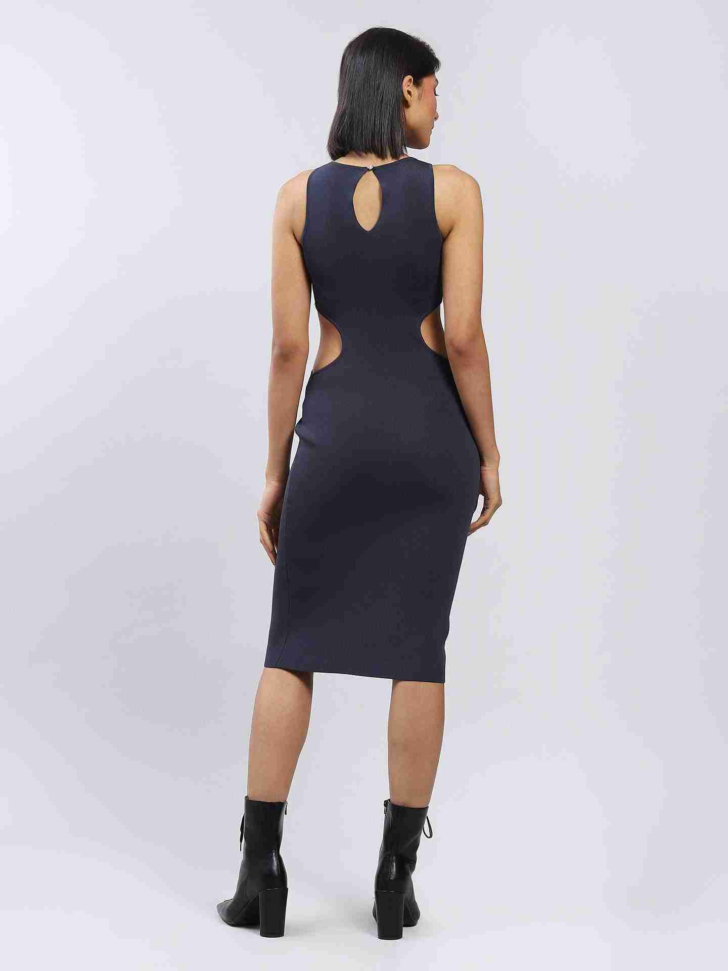 Navy Leisure Basics Bodycon Dress